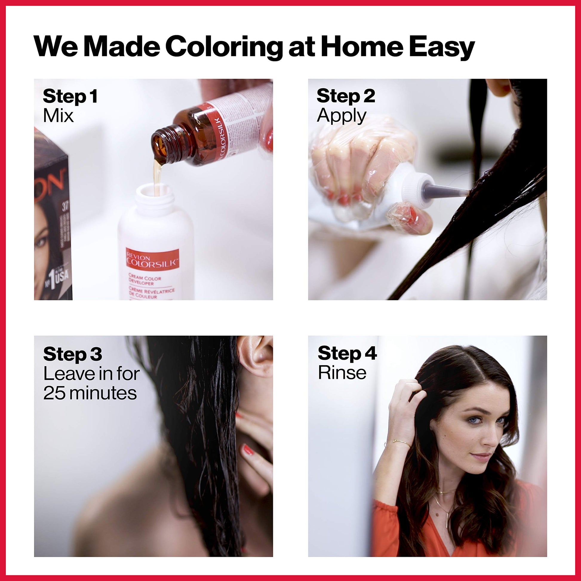 White Smoke Revlon Permanent Hair Color, Permanent Hair Dye, Colorsilk with 100% Gray Coverage, Ammonia-Free, Keratin and Amino Acids, 45 Bright Auburn, 4.4 Oz (Pack of 3)