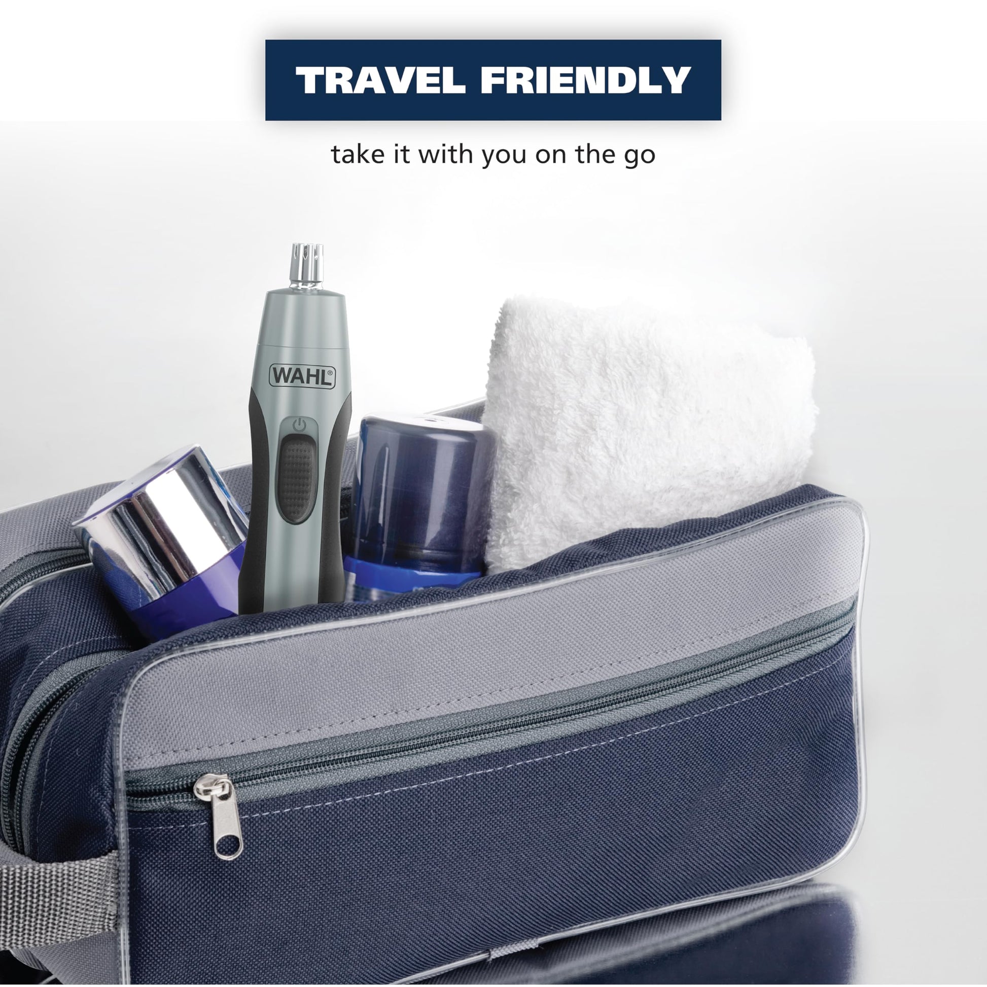 White Smoke Wahl Clipper Battery Operated, Precision Ear and Nose Hair Trimmer for Men, Hygienic Nose Trimmer with Rinseable Blade for Easy Cleaning, Perfect for Travel – Model 3026462