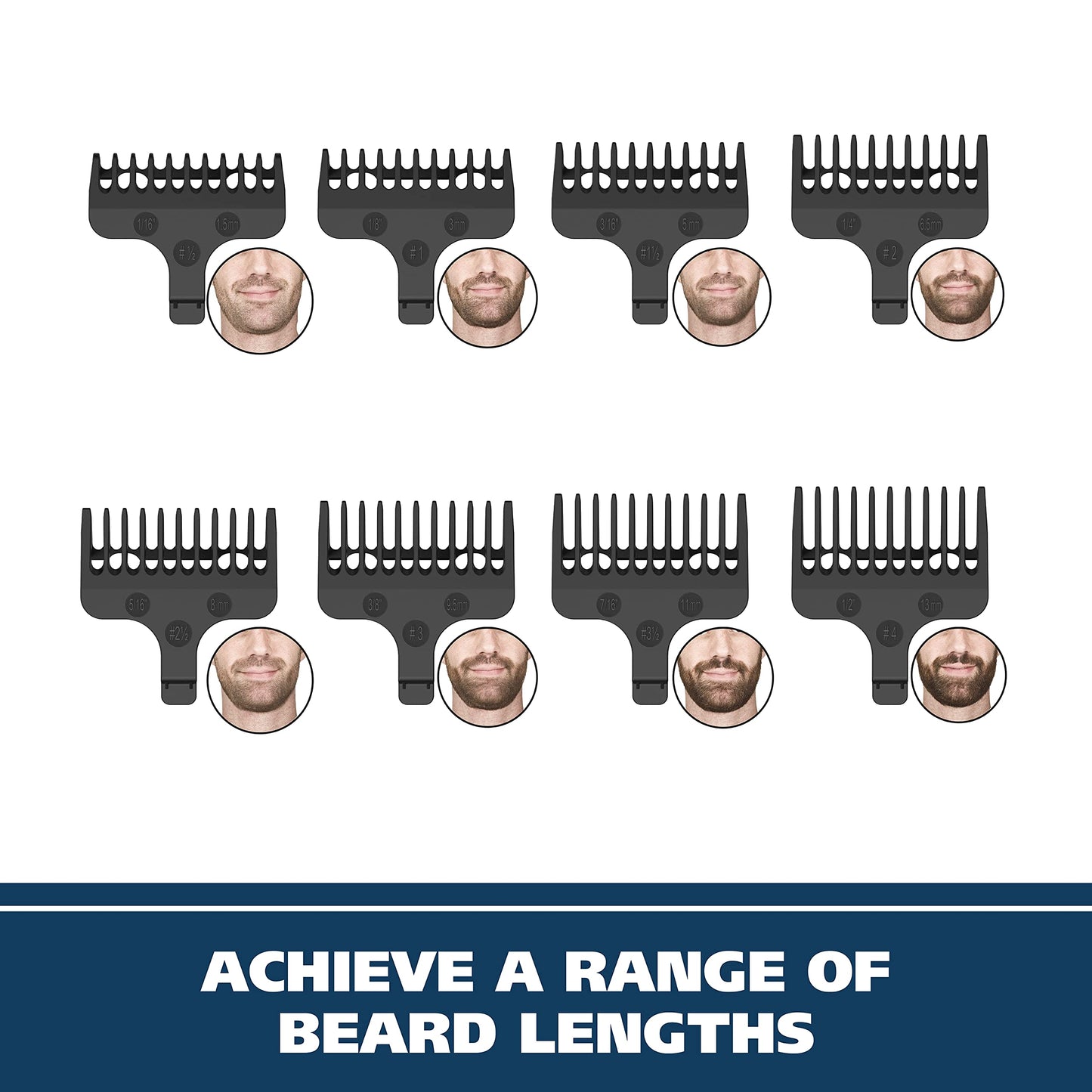 White Smoke Wahl Aqua Blade® Rechargeable Wet/Dry Lithium-Ion Deluxe Beard Trimmer for Men - Interchangeable Heads for Detailing, Hair, Mustache and Body Grooming - Model 9899-100