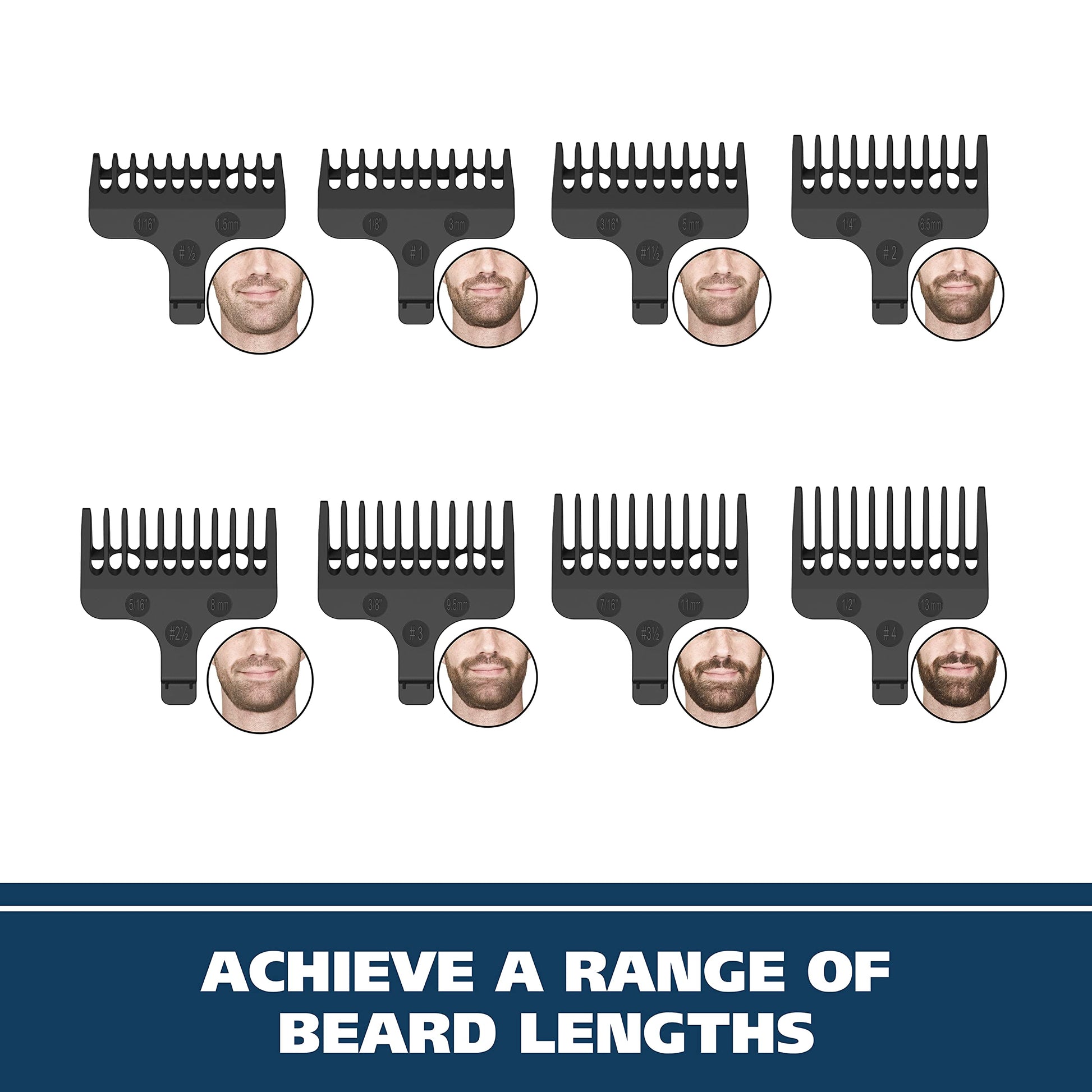 White Smoke Wahl Aqua Blade® Rechargeable Wet/Dry Lithium-Ion Deluxe Beard Trimmer for Men - Interchangeable Heads for Detailing, Hair, Mustache and Body Grooming - Model 9899-100