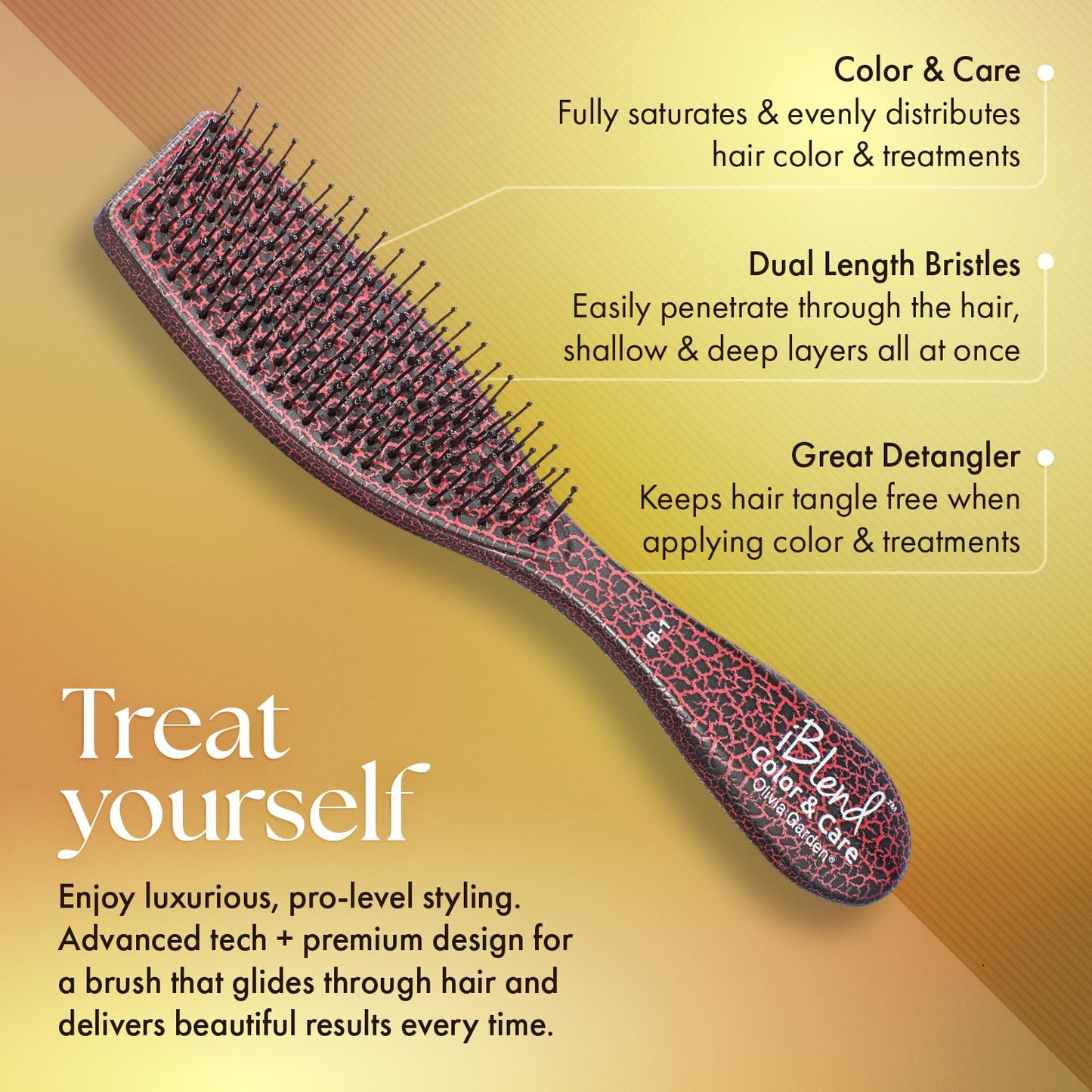 Sandy Brown Olivia Garden iBlend Hair Brush For Color & Treatments IB-1 (Red)