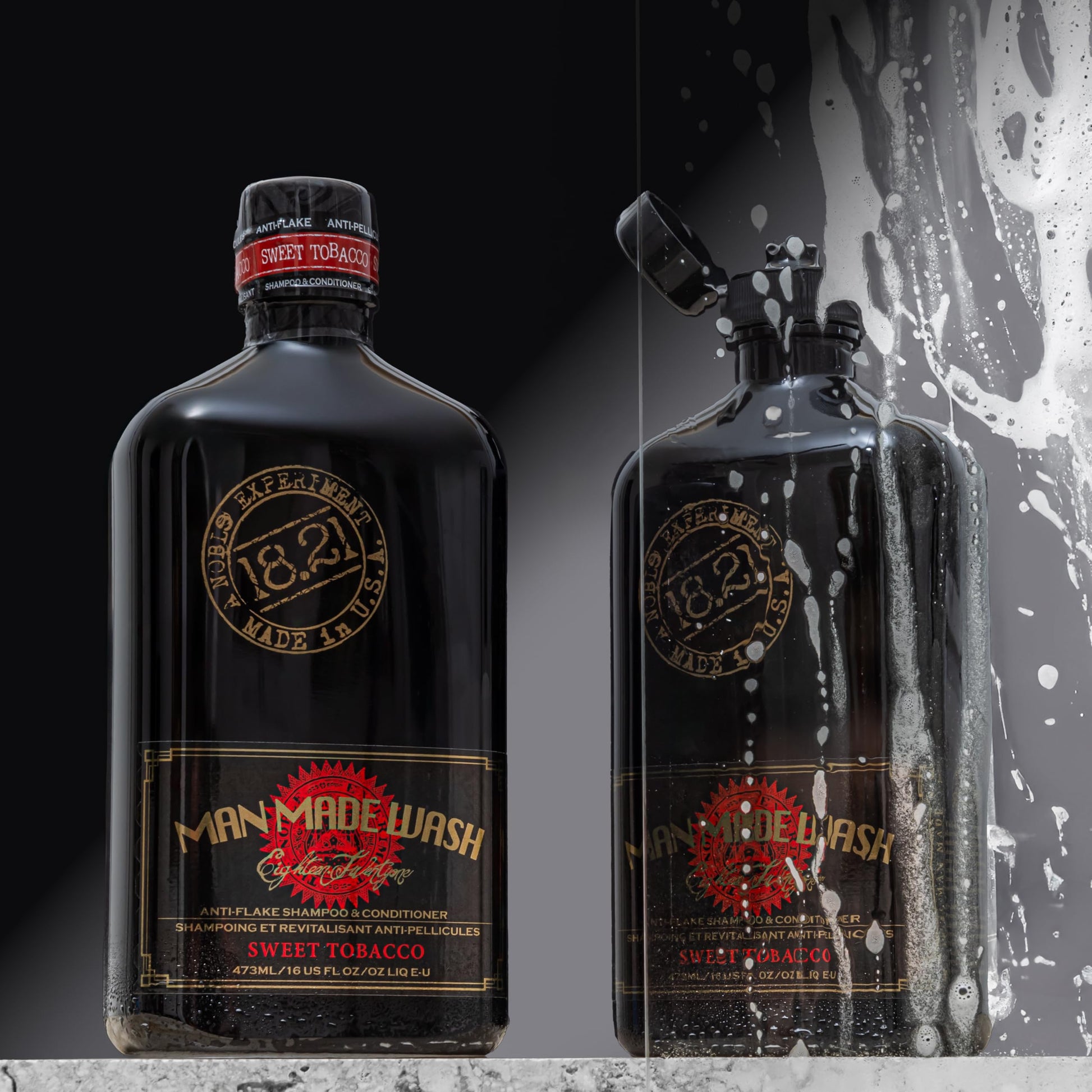 Black 18.21 Man Made Anti-Flake 2-in-1 Shampoo & Conditioner in Sweet Tobacco: Hydrating Cleanse Helps Dry, Itchy, Flaky Scalp