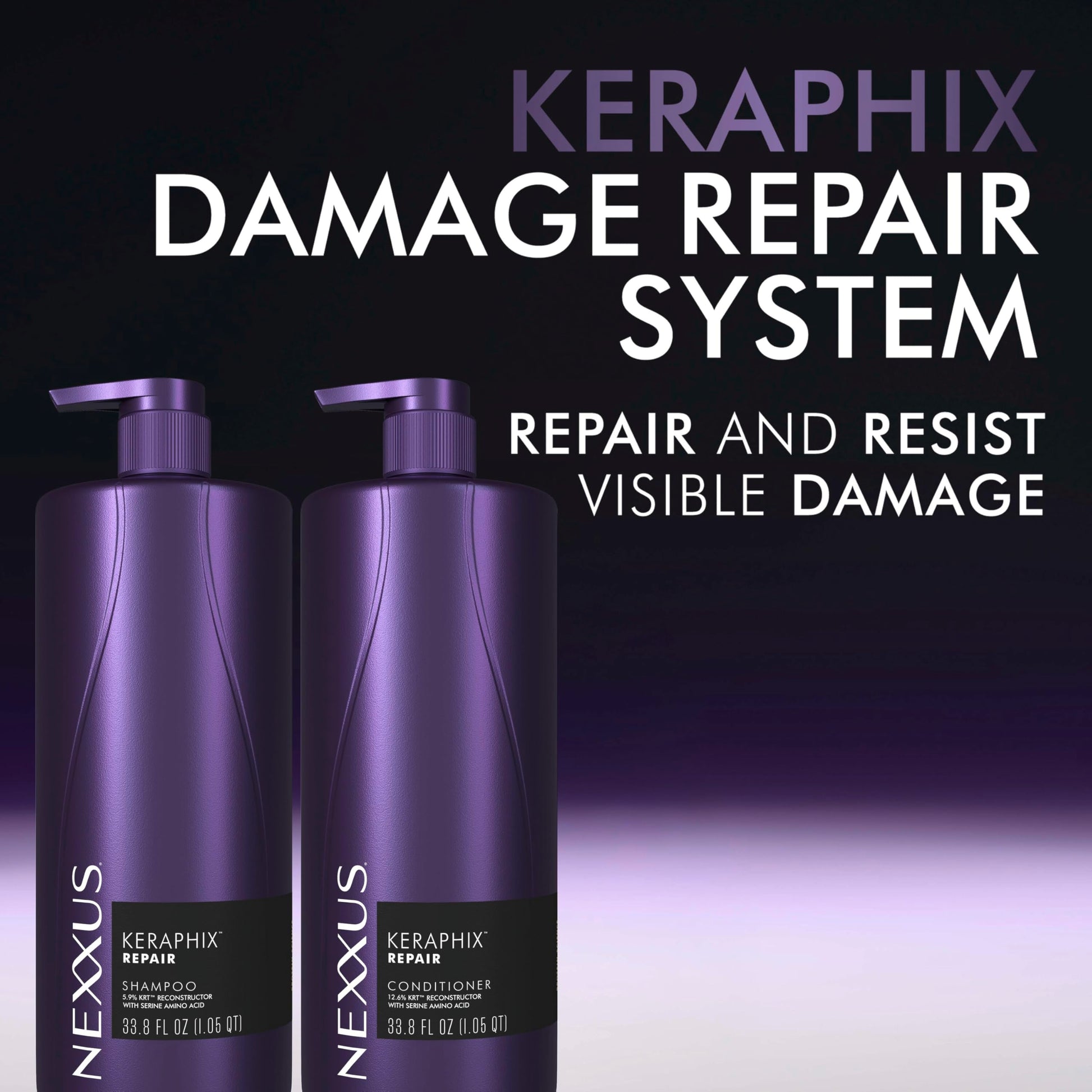 Black Nexxus KERAPHIX Conditioner Damage Repair for Damaged Hair Powered by KRT Keratin Resistance Therapy with Liquid Crystal Amino Acids 33.8 Fl oz