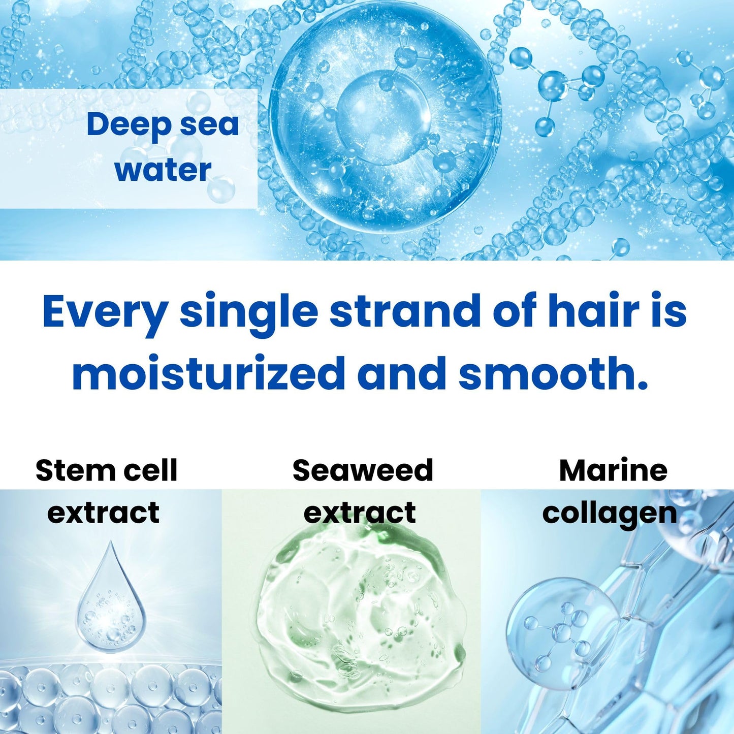 White Smoke 8 THE THALASSO Hair Mask for Normal to Oily Hair Women & Men, Deep Conditioner with Stem Cells & Deep Sea Water, Intensive Hair Cream from Japan, Sulfate & Paraben Free, SMOOTH, 7.05 Fl Oz