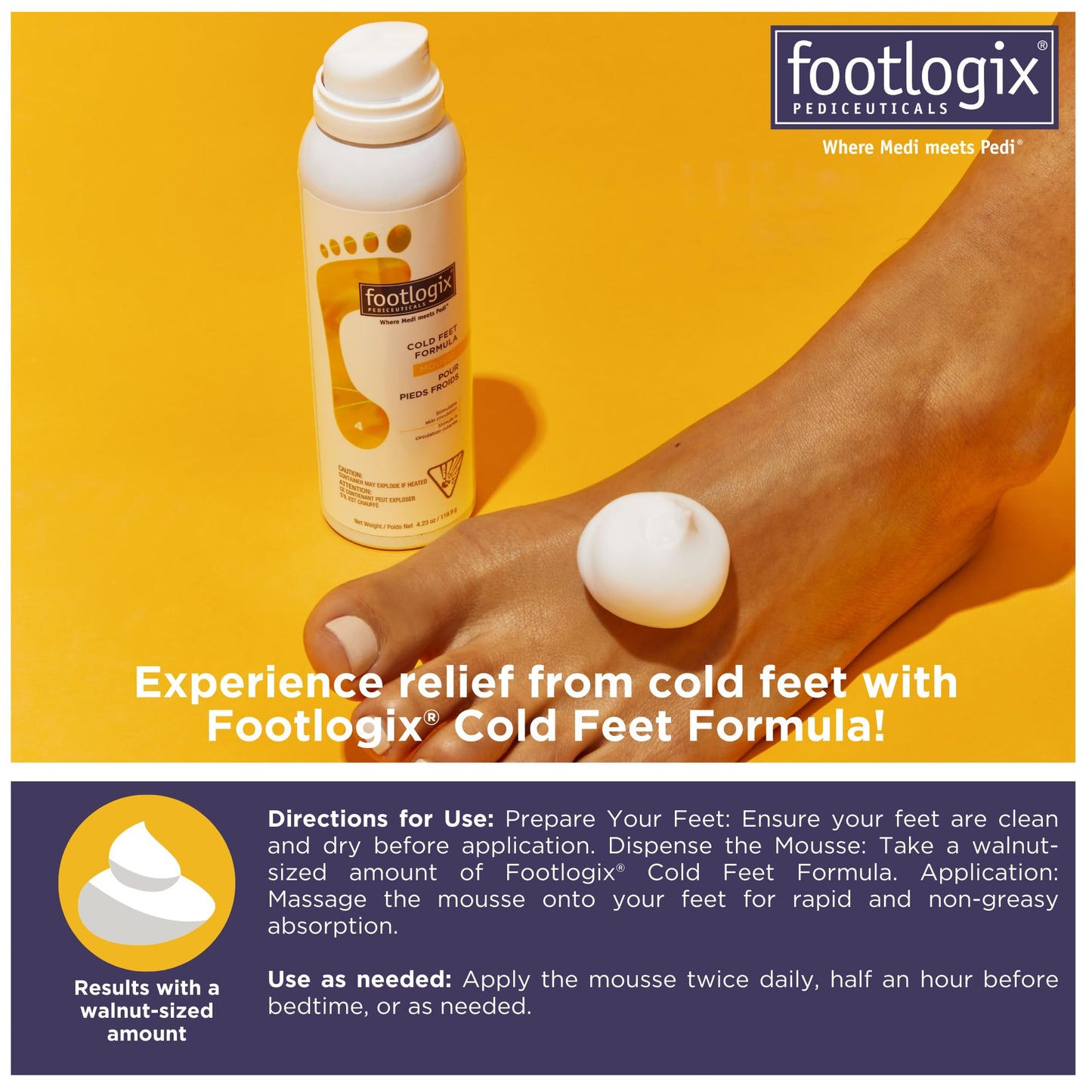 Goldenrod Footlogix Specialty Cold Feet Formula, 4.23 Ounce