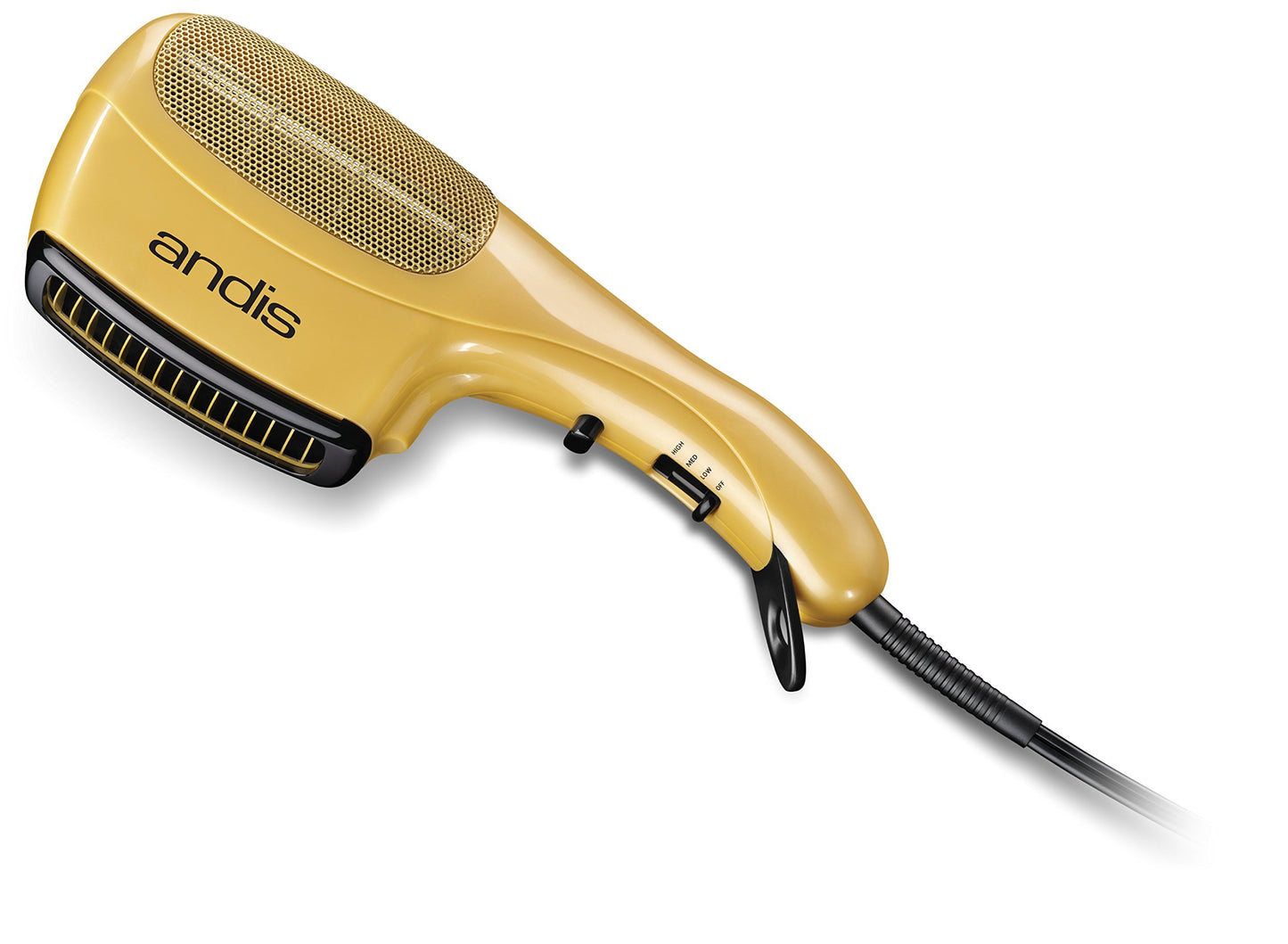 White Smoke Andis 82105 1875-Watt Tourmaline Ionic Styling Hair Dryer - 3-in-1 Ceramic Styler with 3 Attachments, Styling Hair Dryer with Ionic Technology, No Heat Damage, Extendable Prongs, Gold