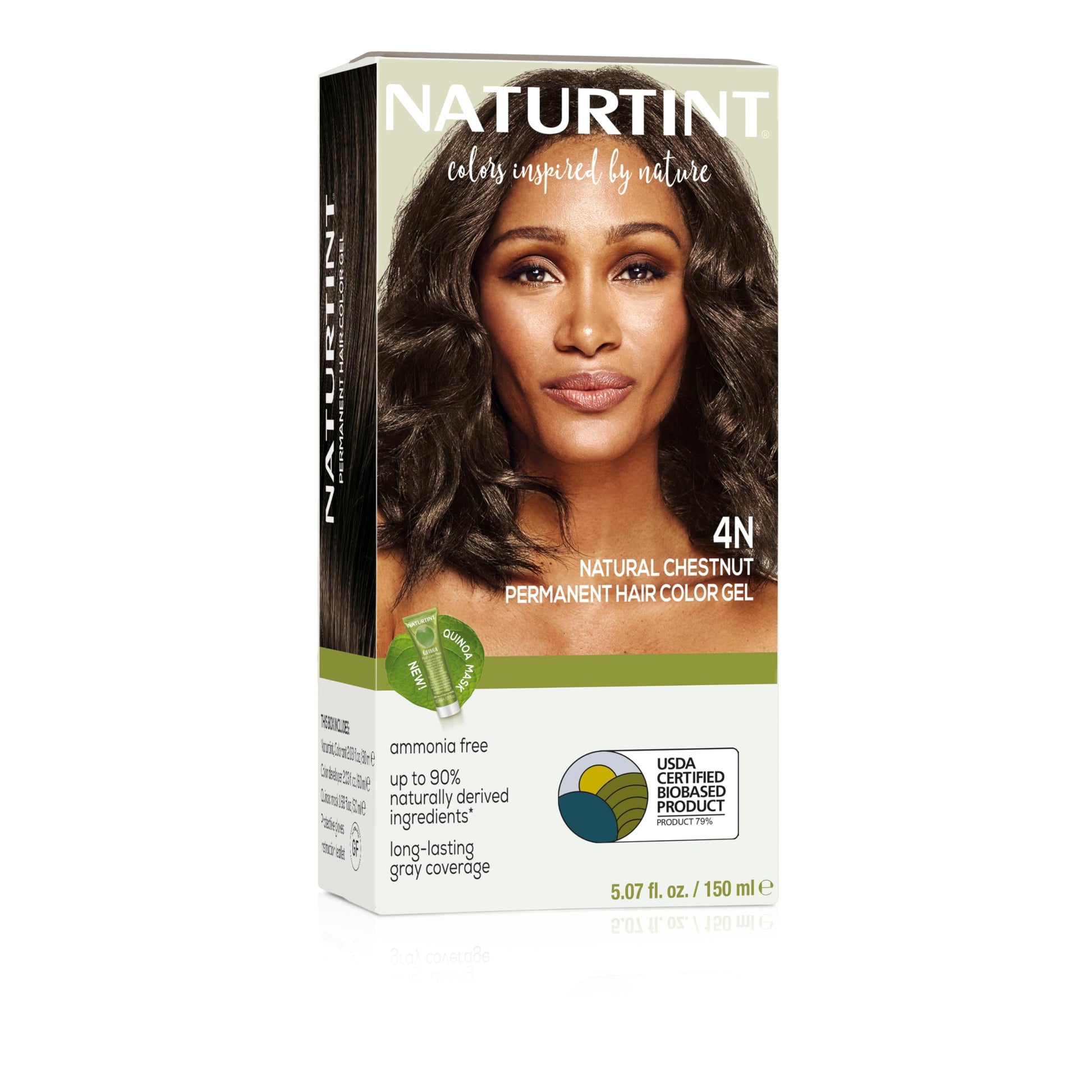 Seashell Naturtint 4N Natural Chestnut Permanent Hair Color (Pack of 1), Ammonia Free, Vegan, Cruelty Free, up to 100% Gray Coverage, Long Lasting Results (Packaging may vary)
