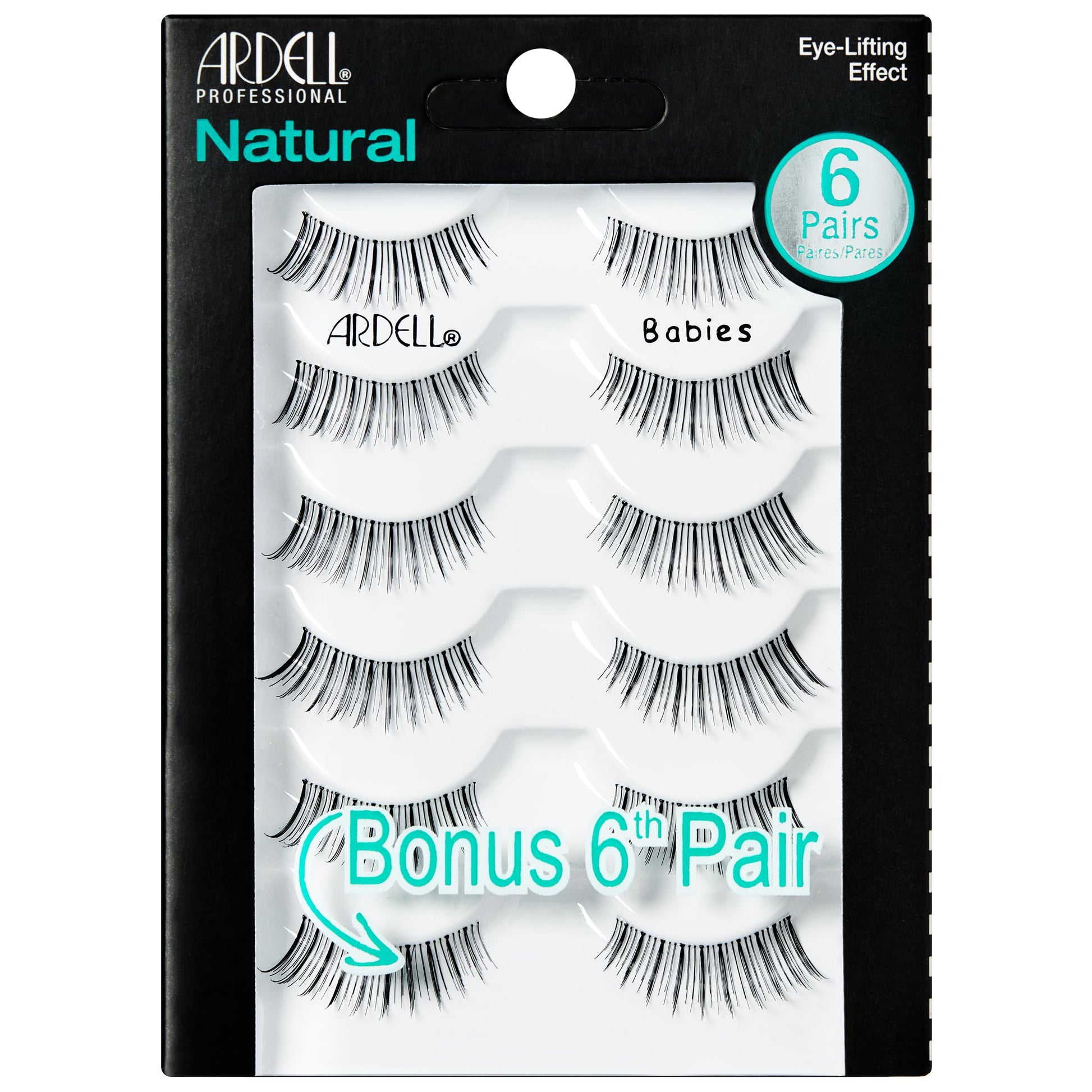 Black Ardell False Eyelashes Natural Lashes Babies Black - Lightweight, Short Length, Reusable Fake Lashes, 1 Pack
