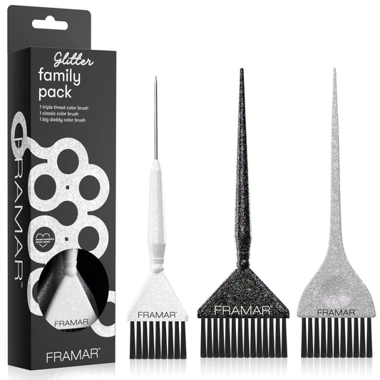 White Smoke FRAMAR Hair Color Brush Set – Glitter Color Brush, Hair Dye Brush Kit, Hair Coloring Brush, Hair Color Brushes For Hair Stylist, Hair Dying Brush, Hair Salon Supplies, Hair Dye Brushes – 3Pk