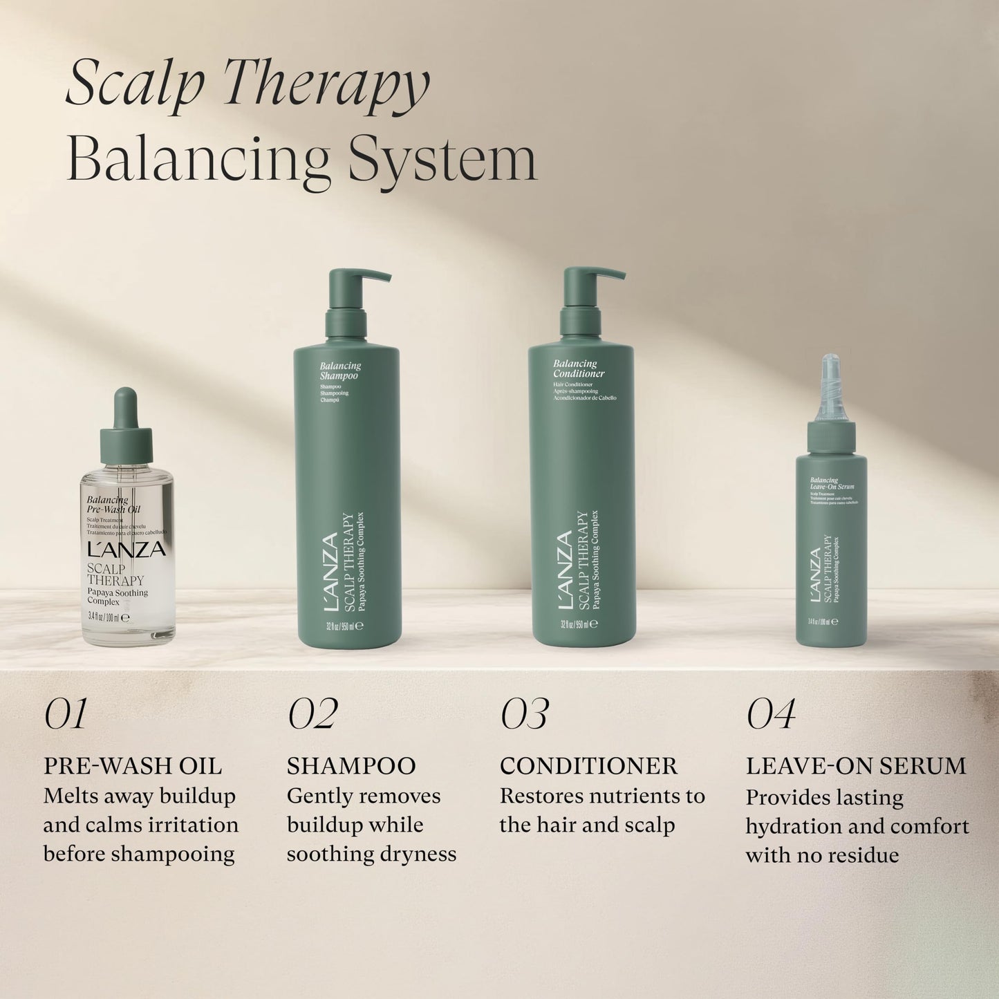 Antique White L'ANZA Scalp Therapy Balancing Shampoo For Damaged Hair & Sensitive Scalps, Soothes Dryness, Moisturizing, Removes Buildup, Gentle Daily Cleanse, Leaves Hair Soft, Color Safe Sulfate Free (32 Fl Oz)