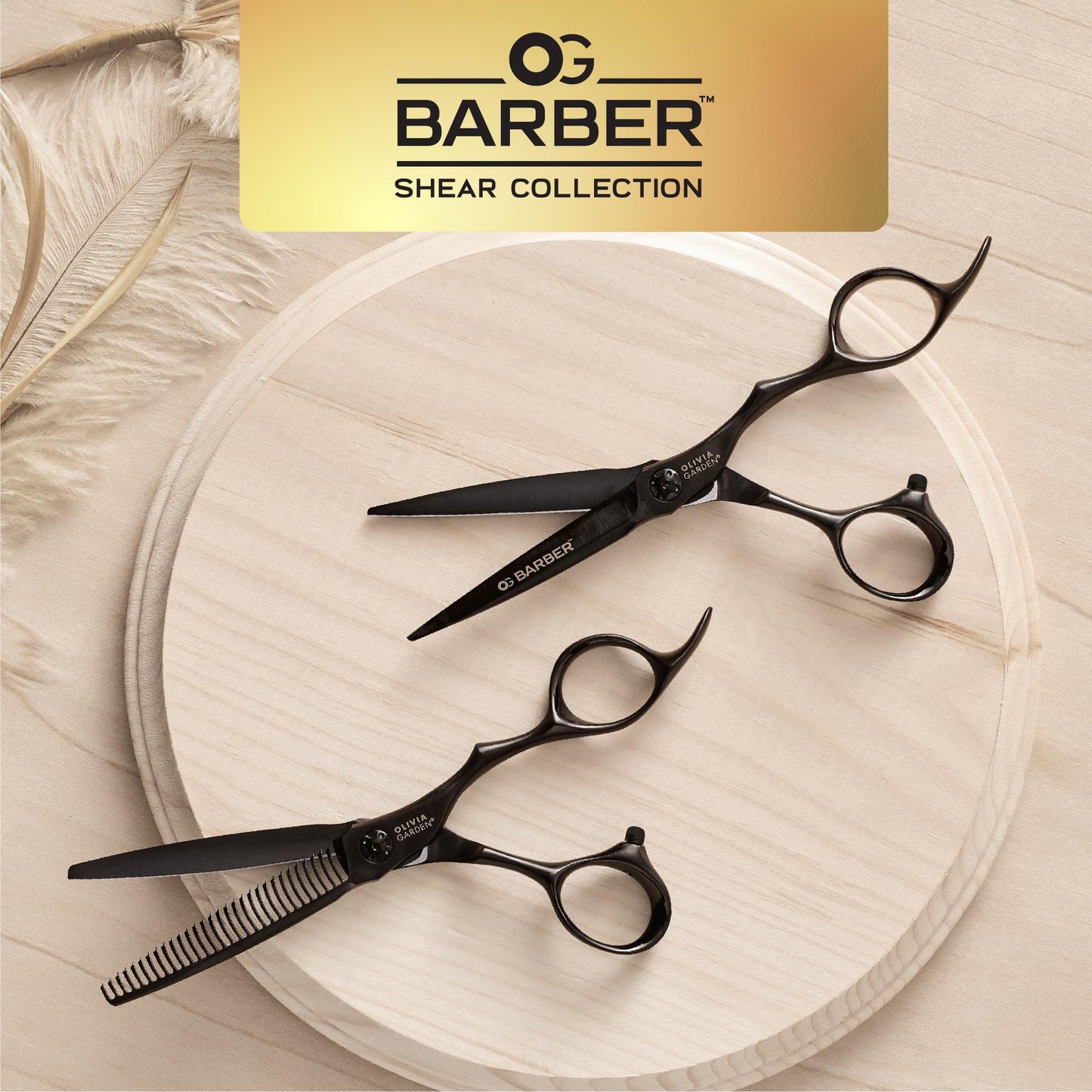 Gray Olivia Garden Barber Shears Intro Kit - Includes Professional Hair Cutting Shears, Thinner, Case, and Accessories - 5.75" Razor Sharp Scissors - OGB-575, OGB-T630