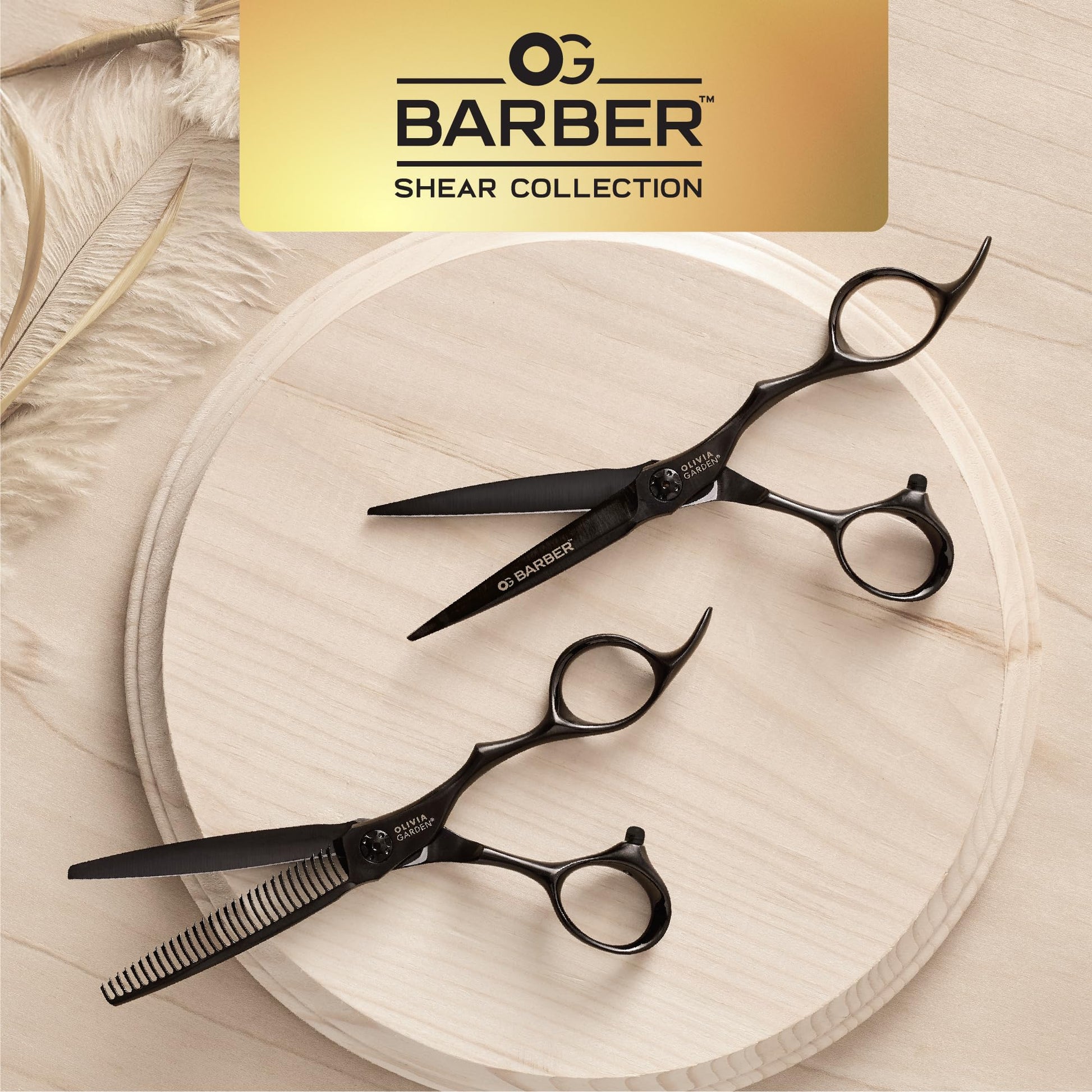 Gray Olivia Garden Barber Shears Intro Kit - Includes Professional Hair Cutting Shears, Thinner, Case, and Accessories - 5.75" Razor Sharp Scissors - OGB-575, OGB-T630