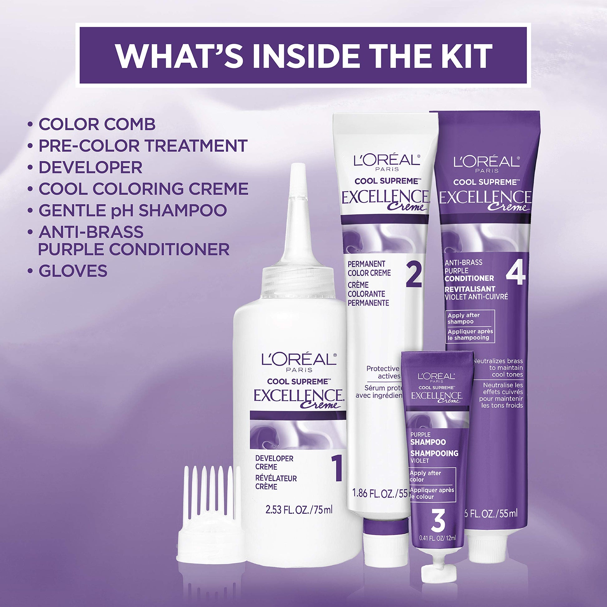 White Smoke L’Oreal Paris Cool Supreme Permanent Hair Color, Ash, Ultra Ash Light Brown 6UA