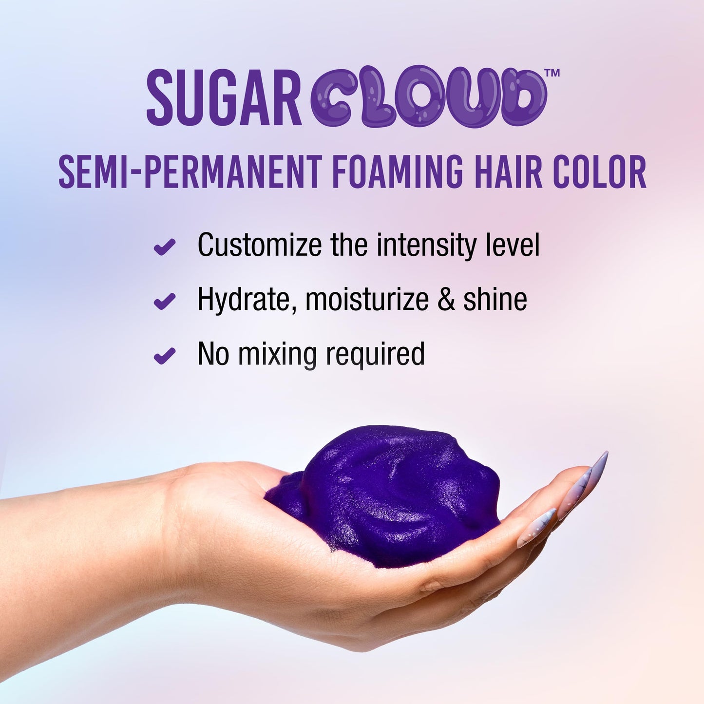 Misty Rose Punky Sugar Cloud Semi-Permanent Foam Hair Color, Poprock - Vibrant Hair Dye for Long-Lasting Color, Easy Application Foam Hair Dye, 6 fl oz.