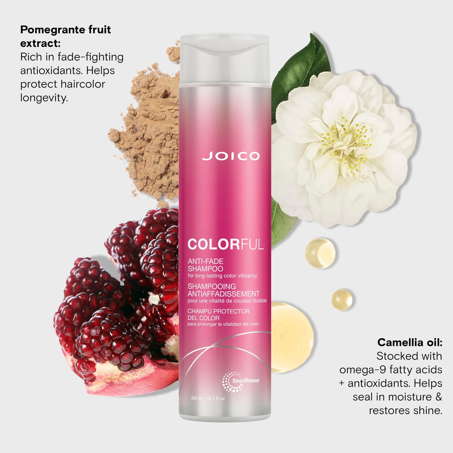 Lavender Joico Colorful Anti-Fade Shampoo | For Color-Treated Hair | Preserve Hair Color & Vibrancy | Boost Shine & Reduce Breakage | Sulfate Free | With Camellia Oil & Pomegranate Extract | 10.1 Fl Oz