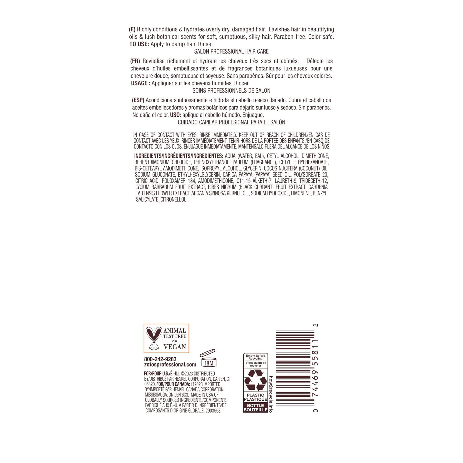 White Smoke Bain de Terre Coconut Papaya Ultra Hydrating Conditioner, Moisture Quench for Dry, Damaged Hair, with Argan & Monoi Oils, Paraben-Free, Color-Safe, Vegan, 13.5 Fl Oz