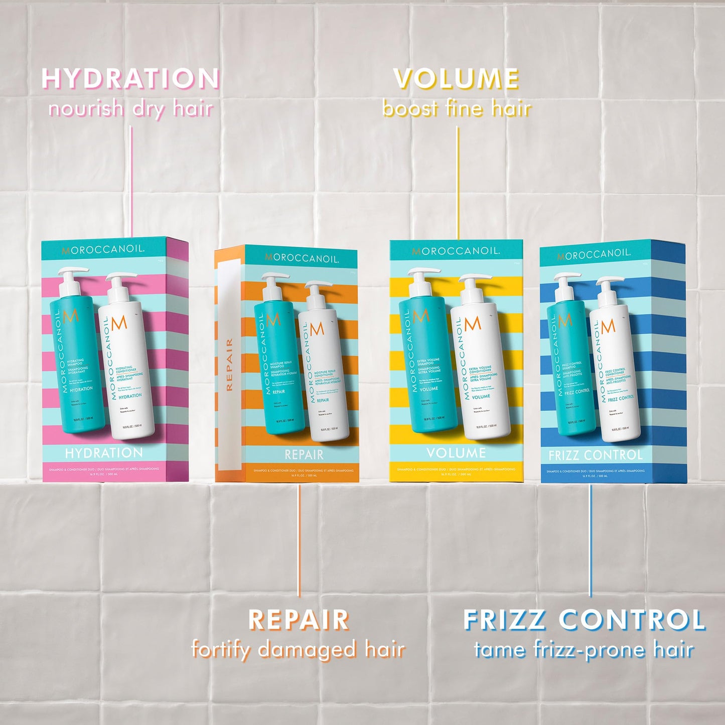 Gray Moroccanoil Extra Volume Shampoo & Conditioner Half-Liter Set
