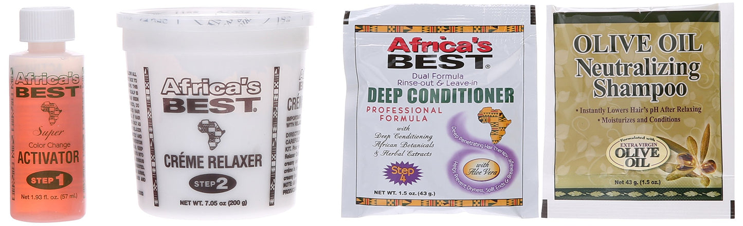 White Smoke Africa's Best No-Lye Relaxer Kit, Dual conditioning, Herbal Intensive, Superior Straightening and the Very Best Nourishment, Designed for Normal Hair Textures