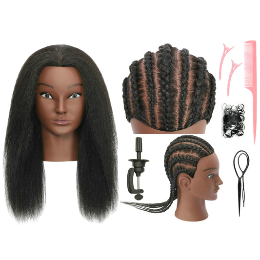White Smoke TIANYOUHAIR Mannequin Head 100% Human Hair Cosmetology Manikin Doll Training Head with Stand for Hairdresser Practice Braiding Styling Coloring Bleaching Dyeing Cutting Updos Display