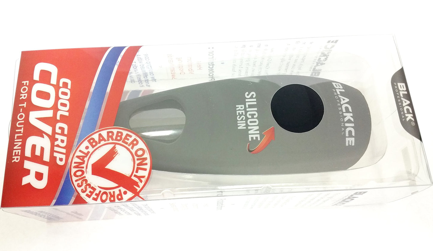 White Smoke Black Ice Professional Barber Silicone Cool Grip Cover for Andis T-Outliner, Blackout, and Outliner II Trimmer