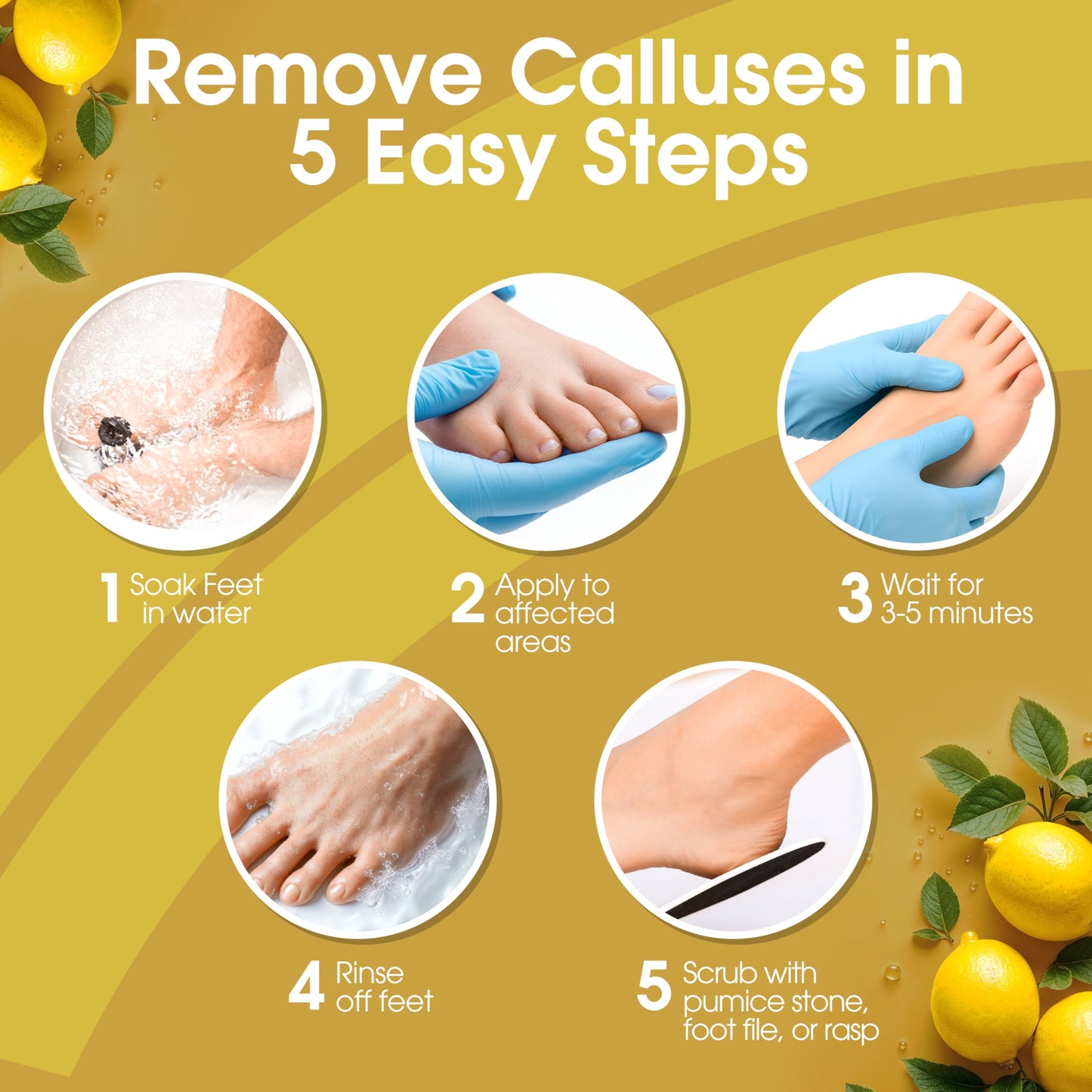 Sandy Brown DeEnti Callus Remover for Feet, Extra Strength Foot Callus Remover Gel, 8oz Salon Grade Home Pedicure Supplies for Dry Skin, Cracked Heel, Professional Strength Foot Care, Lemon