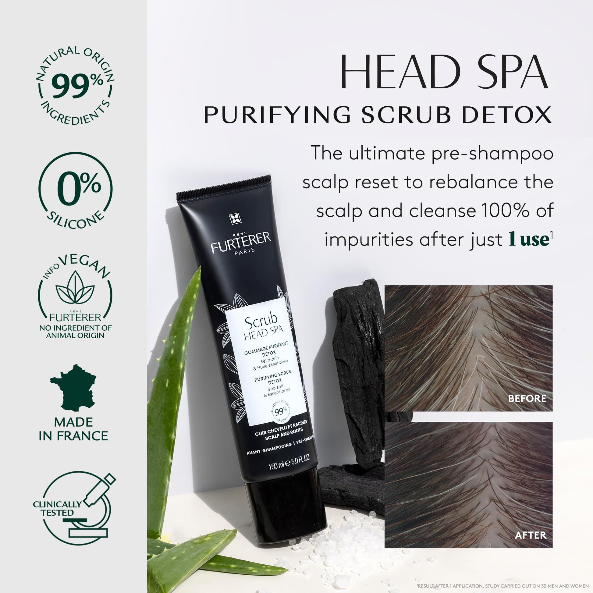 Lavender Rene Furterer Head Spa Purifying Scrub, Pre-Shampoo Detox 5.0 Fl. oz.