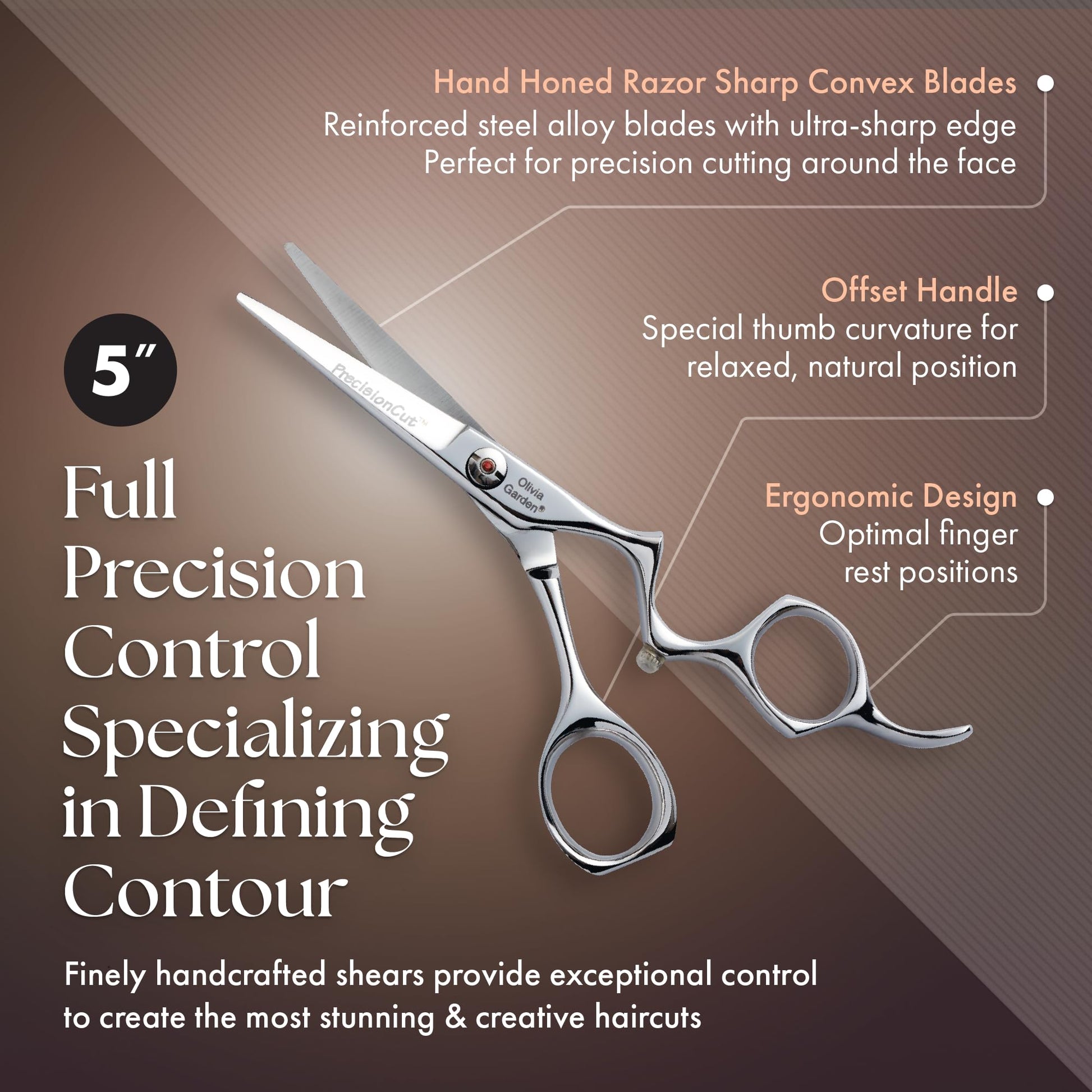 Dark Slate Gray Olivia Garden PrecisionCut Professional Hairdressing Shears Intro Case - With The Edge Razor - 6 Items, 5"