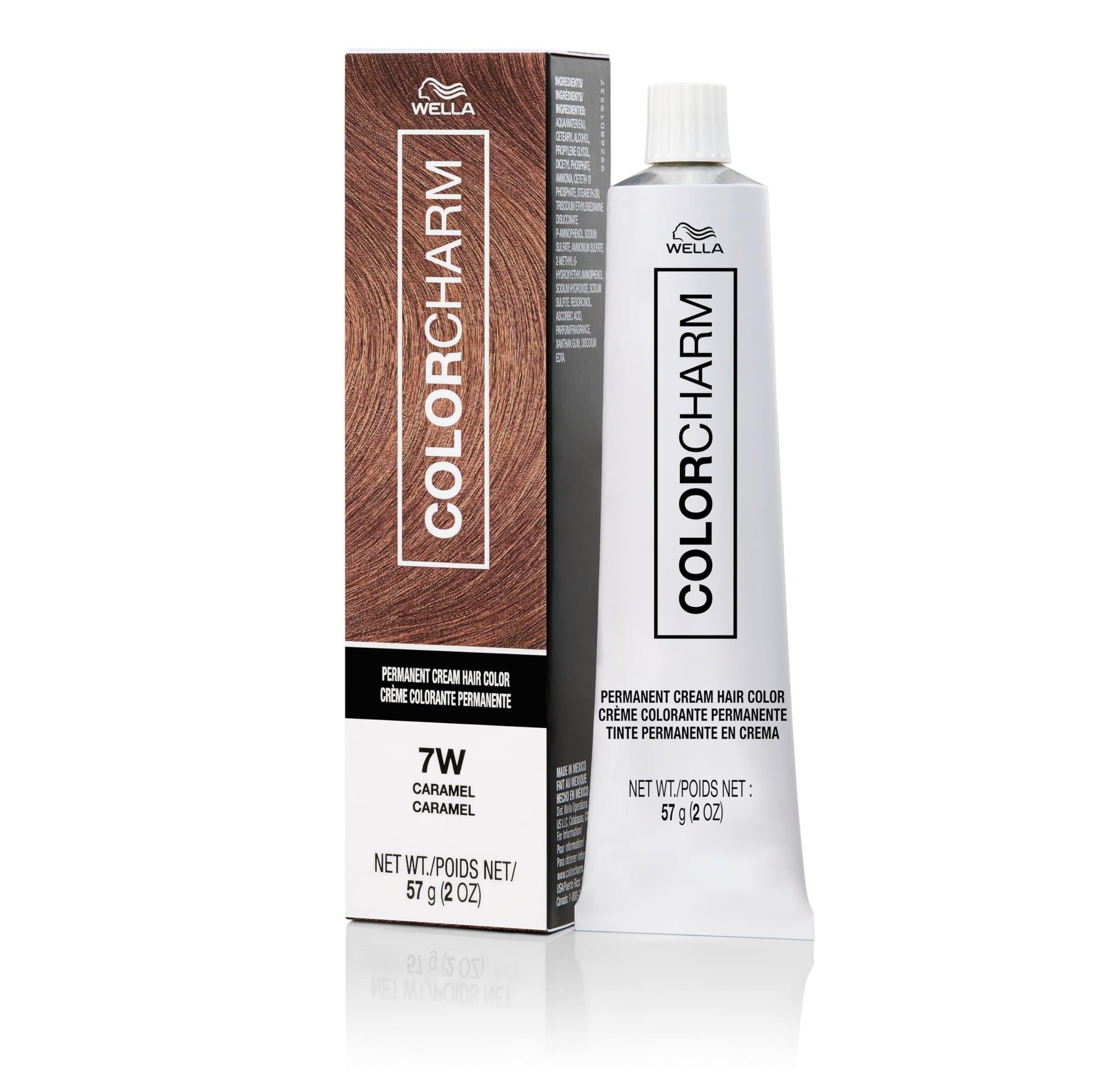 Lavender COLORCHARM Permanent Cream Hair Color, 7W Caramel, 2 oz.