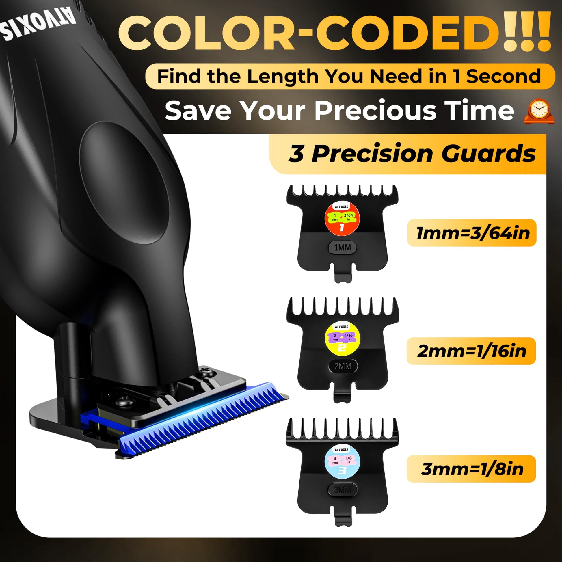 White Smoke ATVOXIS Zero Gap 9,000 RPM Brushless Professional T Blade Trimmer for Men: Cordless Hair/Beard Clipper Edger Liner Outliner with LED Display 300min Runtime Fast Charging Stand Travel Pouch