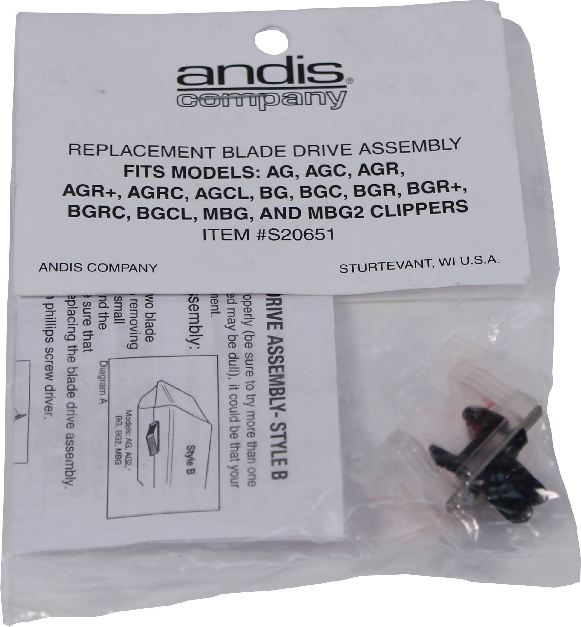 Gray Andis Drive Assembly Lever Replacement Blade for Pet Clipper
