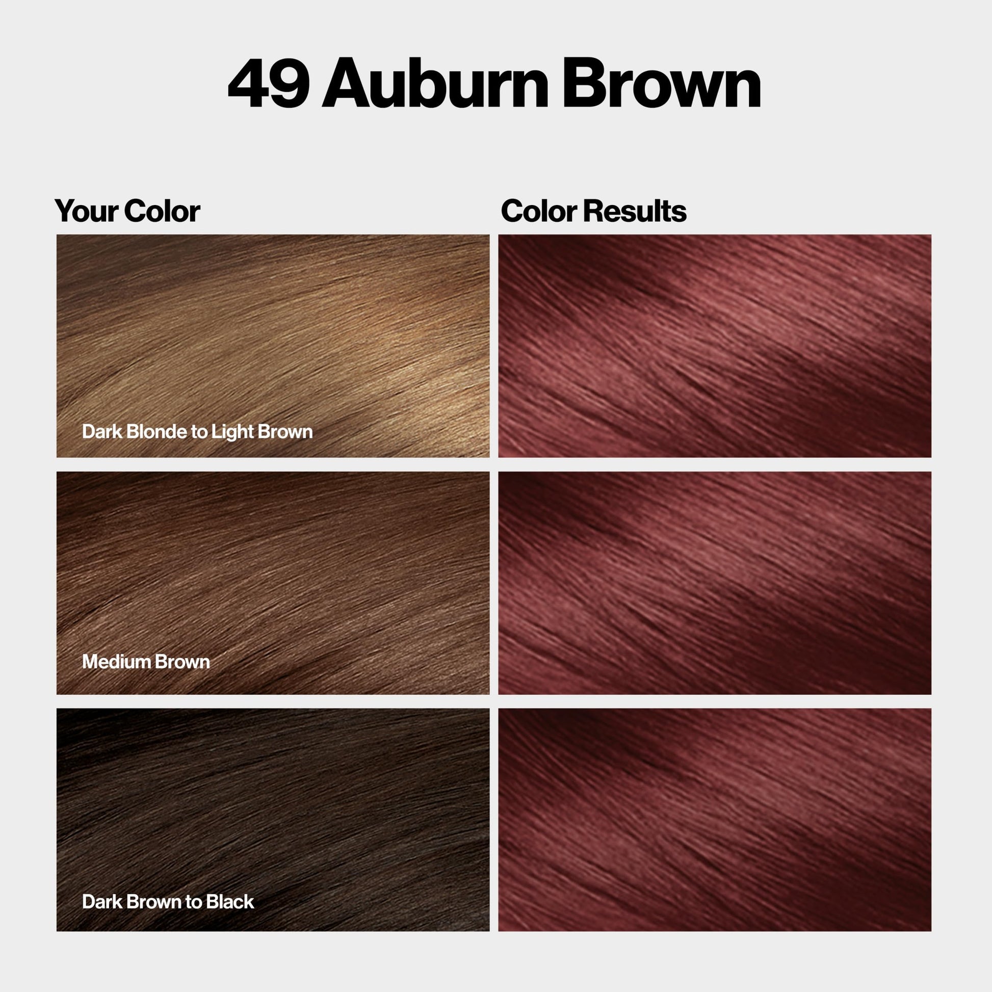 Lavender Revlon ColorSilk with Bond Repair Complex, Auburn Permanent Hair Color, 100% Gray Coverage, Ammonia Free Hair Dye, Vegan Keratin, 49 Auburn Brown (Pack of 3)