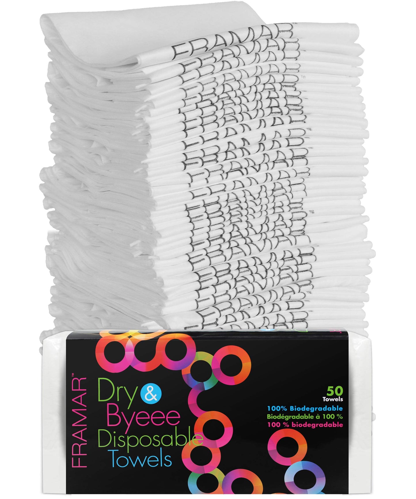 Gray FRAMAR Biodegradable Salon Towels for Hair Stylist – Hair Towels for Women, Disposable Towel, Salon Towel, for Spa, Barber, Gym, Super Absorbent and Extra Soft – 50 Count