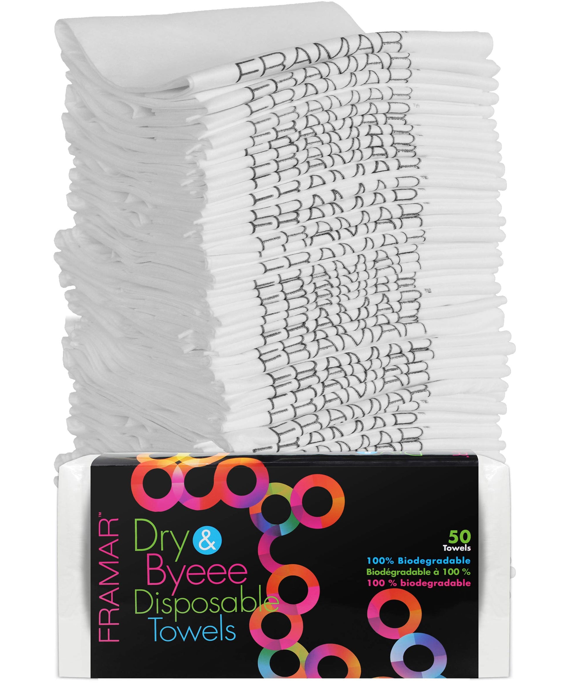 Gray FRAMAR Biodegradable Salon Towels for Hair Stylist – Hair Towels for Women, Disposable Towel, Salon Towel, for Spa, Barber, Gym, Super Absorbent and Extra Soft – 50 Count