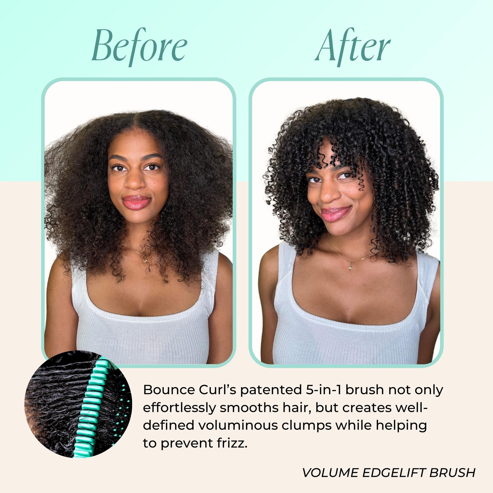 Seashell Bounce Curl Volume EdgeLift Brush, 5-in-1 Tool for Volumized Waves, Curls & Coils - Teal