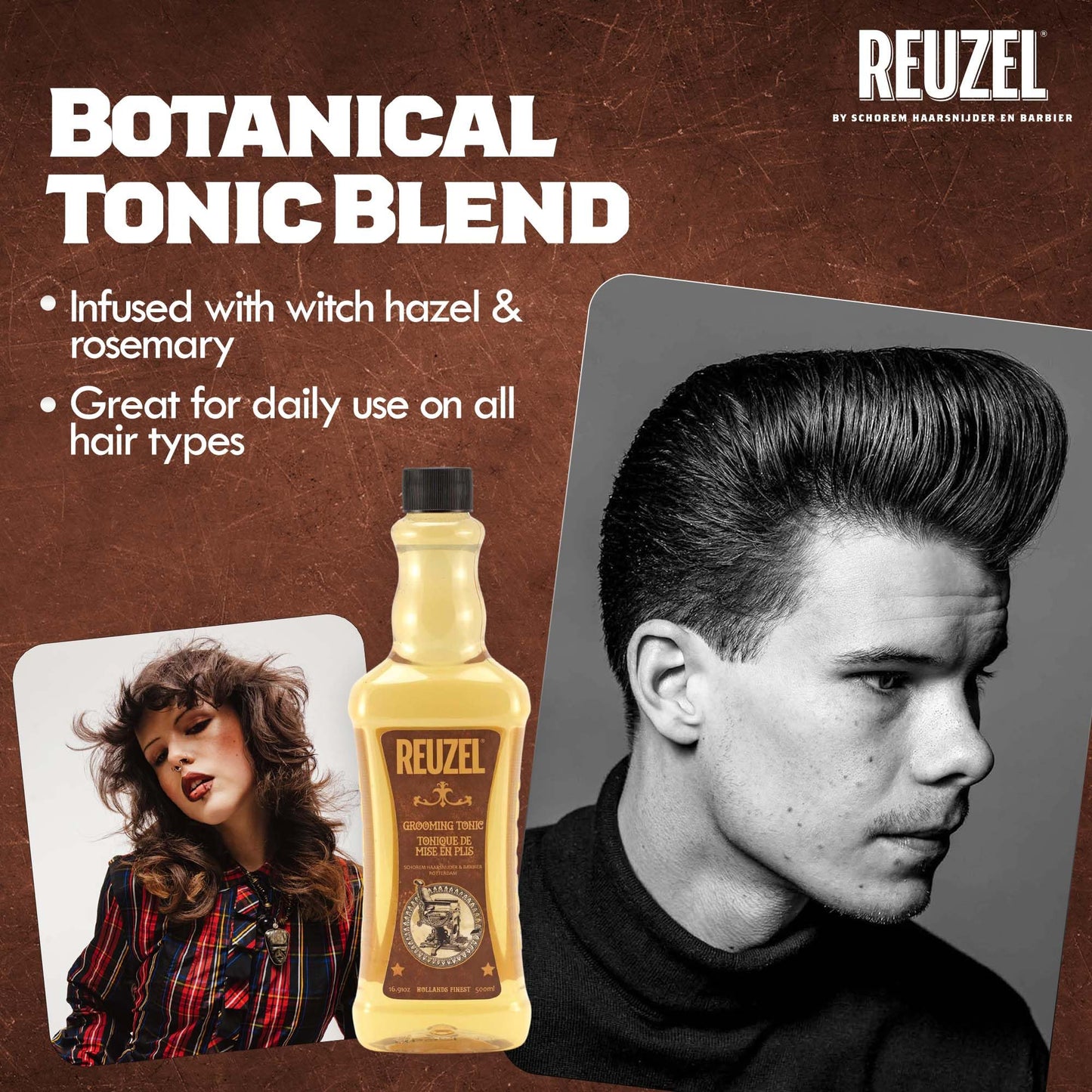 Dark Slate Gray Reuzel Grooming Hair Tonic, Volume And Texture, 16.9 oz
