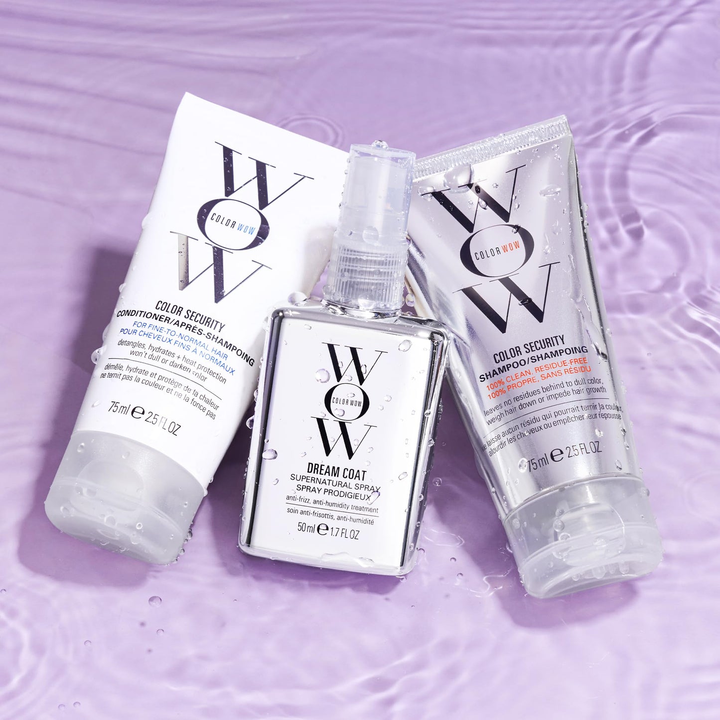 Thistle COLOR WOW Dream Smooth Travel Kit – Includes Shampoo, Conditioner and Dream Coat – Get the silky, liquidy, glossy texture of your dreams and defy humidity for days, everywhere you go