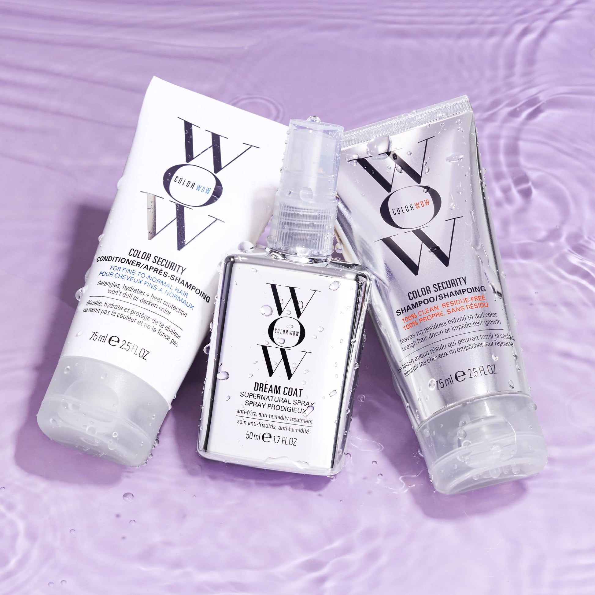 Thistle COLOR WOW Dream Smooth Travel Kit – Includes Shampoo, Conditioner and Dream Coat – Get the silky, liquidy, glossy texture of your dreams and defy humidity for days, everywhere you go