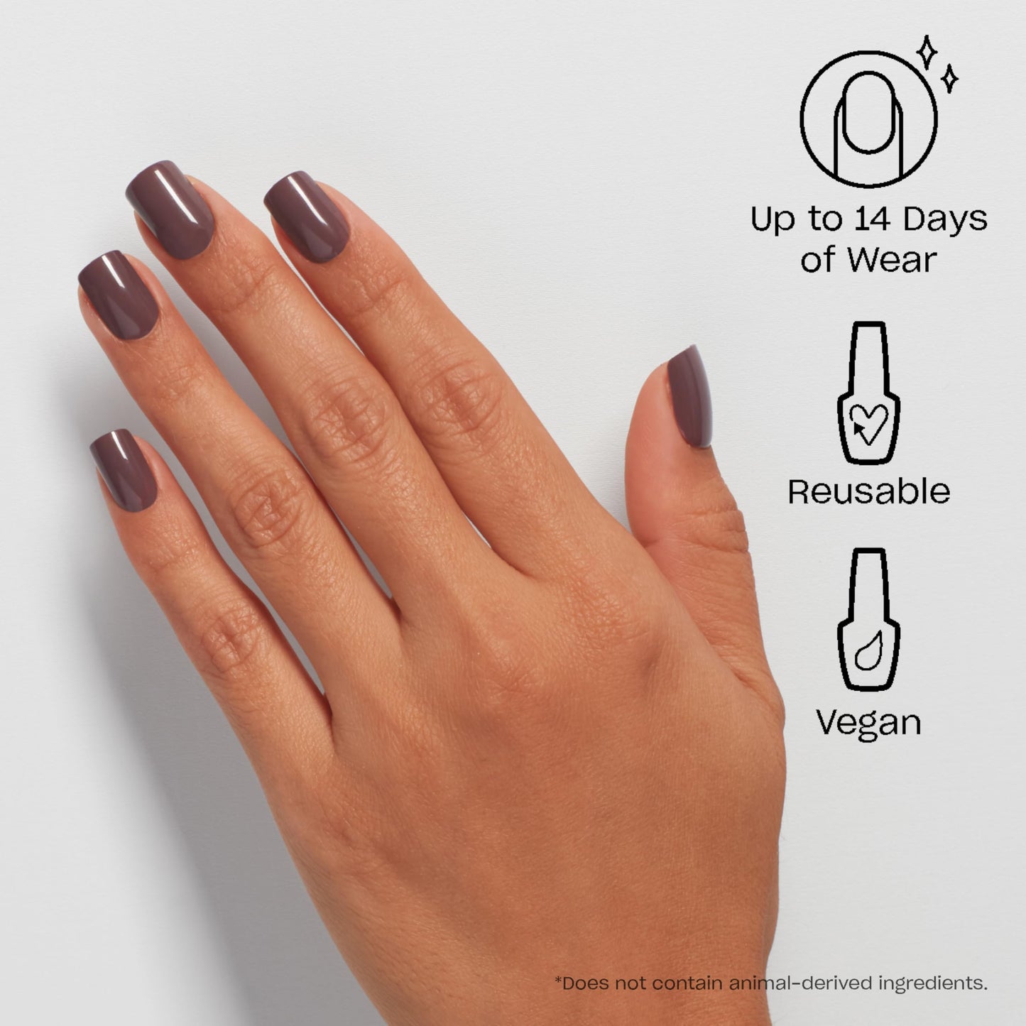 Lavender OPI On Point You Don't Know Jacques! | Short Squoval Dark Warm Taupe Brown Press On Nails | 30 Count with Nail Glue | Long Lasting, Reusable, Non-damaging
