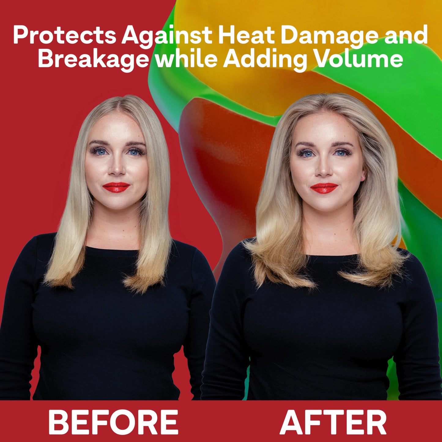 Black Colorproof Volume Blow Dry Spray Primer 6.7 Fl. Oz. Volumizing Heat Protection Spray for Hair, White Nectarine Scent