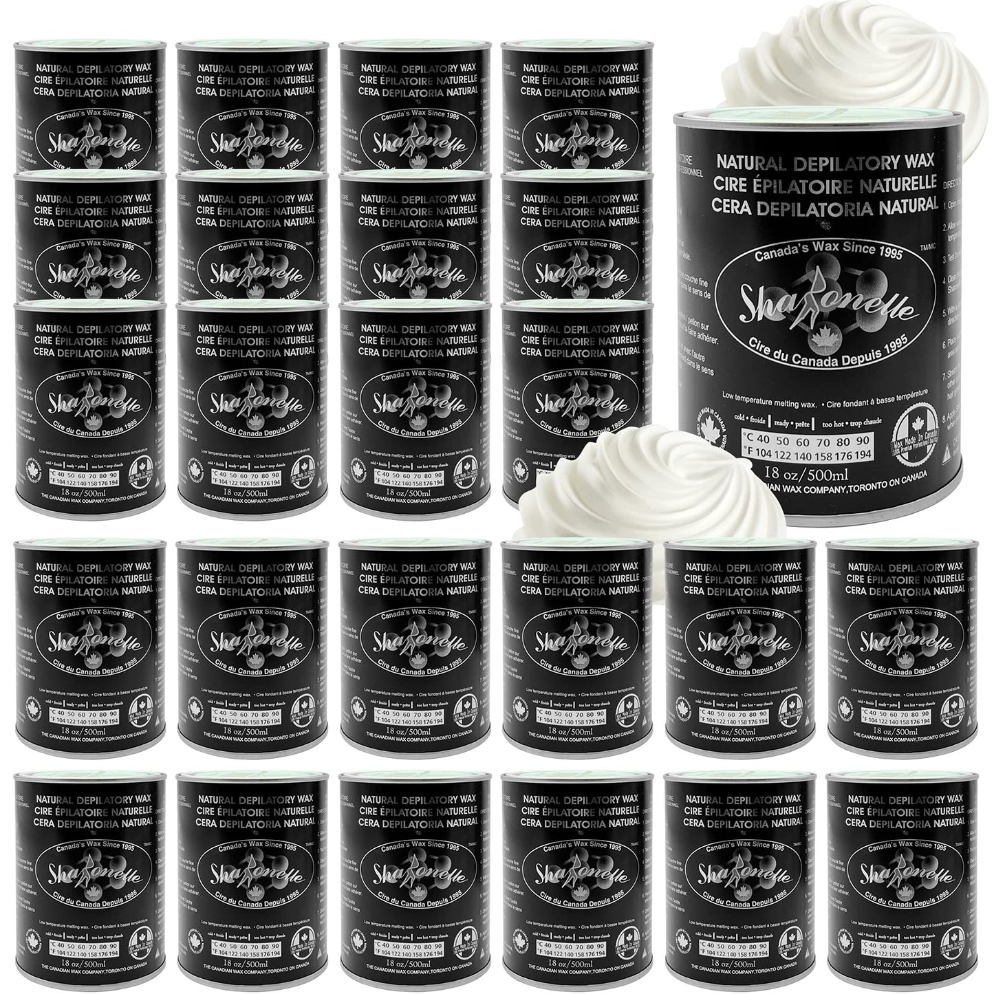 Dark Slate Gray 24PC Natural Soft Wax All Purpose Canned Wax for Sensitive Skin Canada-Made Melting Wax by Sharonelle