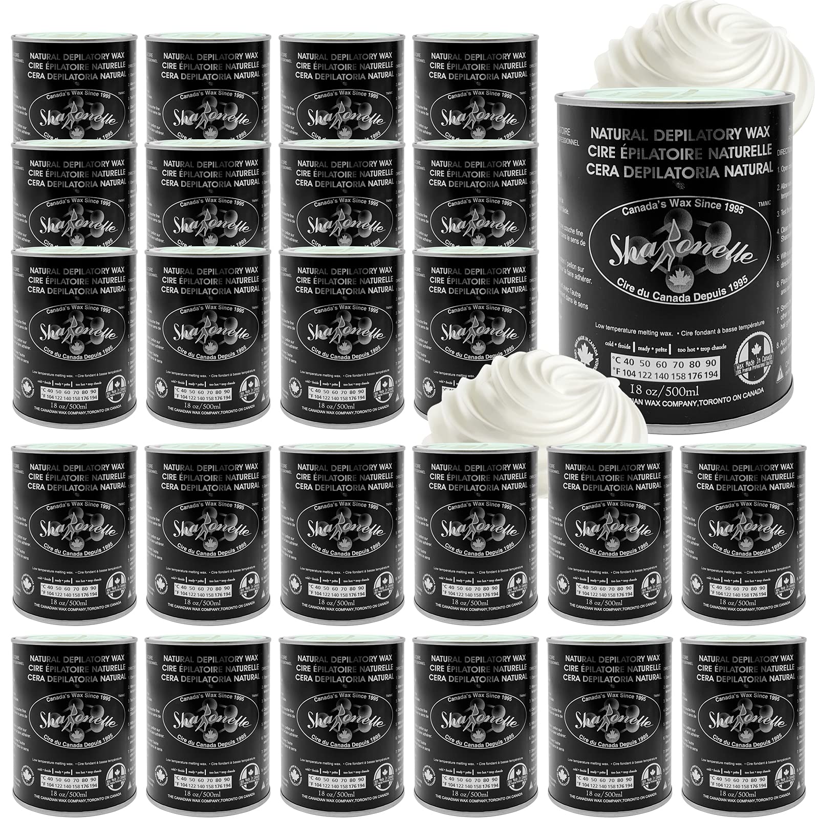 Dark Slate Gray 24PC Natural Soft Wax All Purpose Canned Wax for Sensitive Skin Canada-Made Melting Wax by Sharonelle