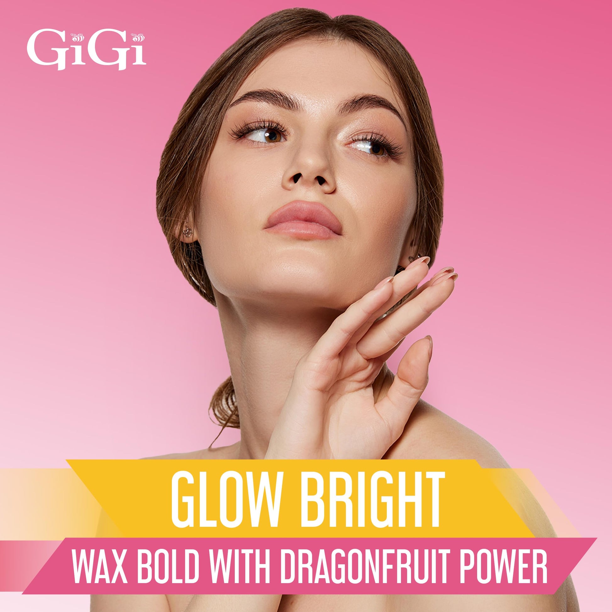 Light Pink Gigi Neon Hard Wax – Dragonfruit, Stripless Wax for Hair Removal, Ideal for Sensitive Skin, 14 Oz
