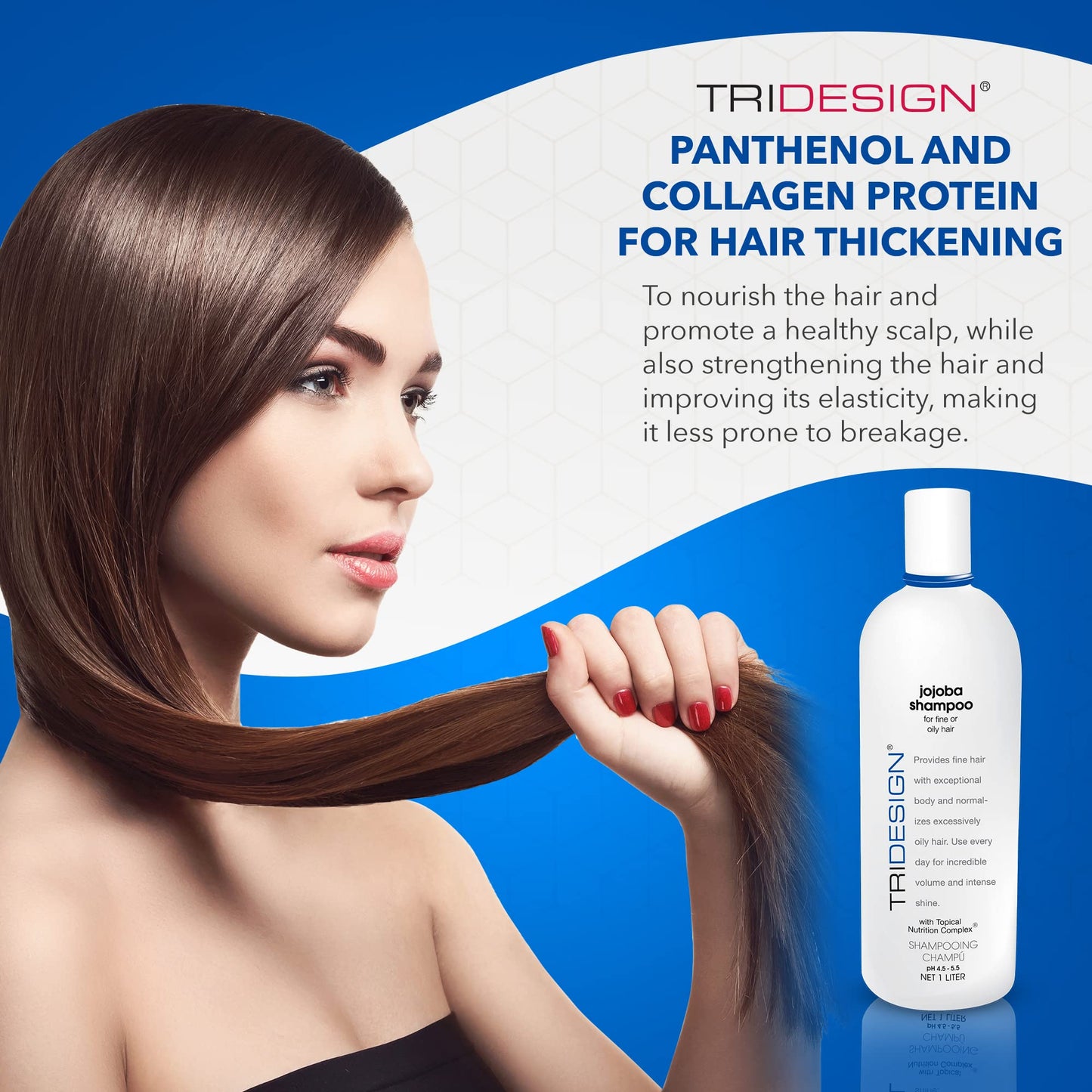 Lavender TRIDESIGN Moisturizing Shampoo – Anti-Thinning, Growth & Thickening with Jojoba, Panthenol, Collagen, & Henna for Dry, Fine, Oily Hair – 32 oz