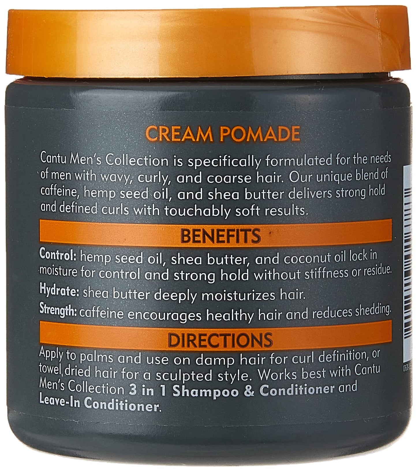 Dark Slate Gray Cantu Mens Cream Pomade 8 Ounce Jar (Pack of 3)