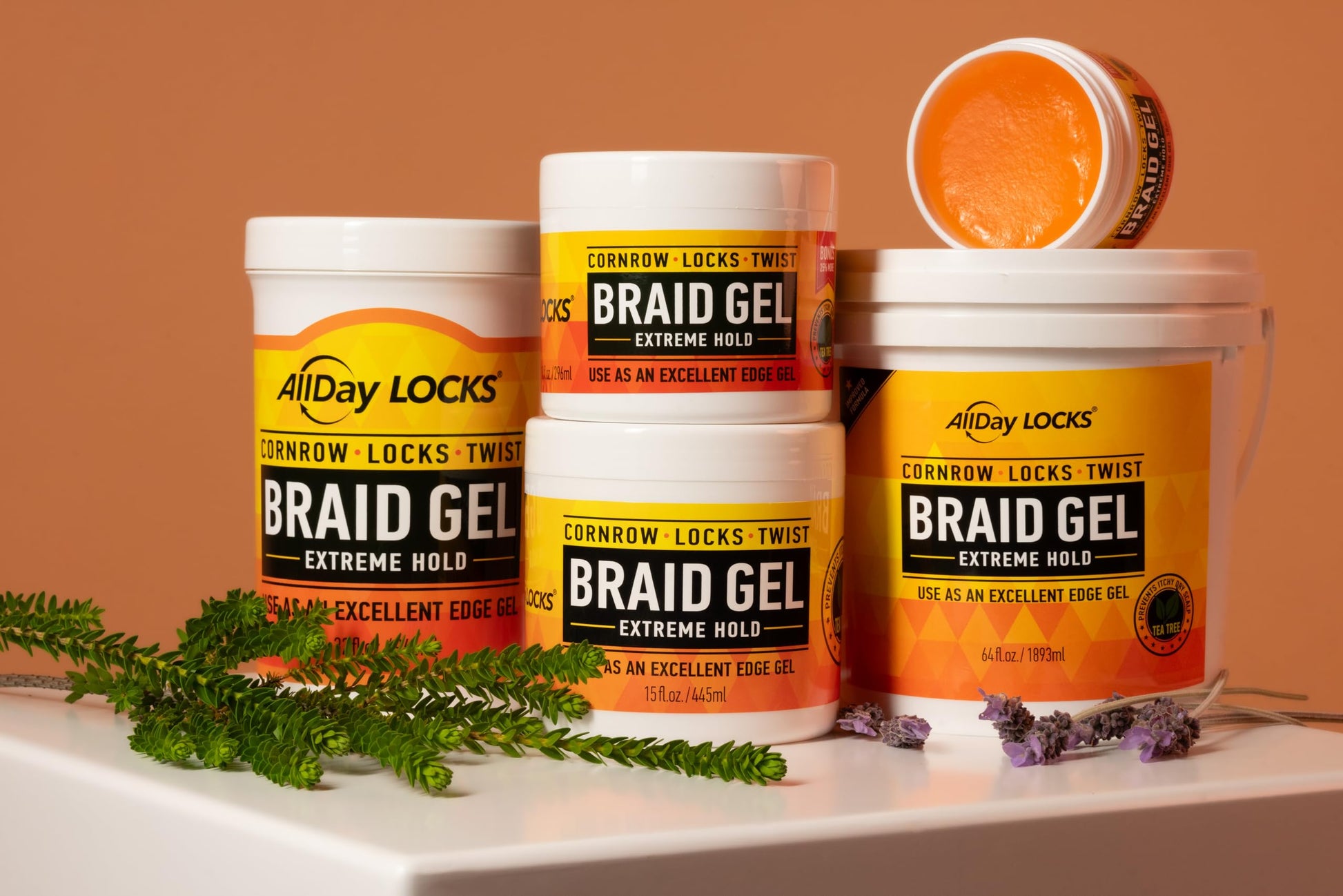 Sienna AllDay Locks Braid Gel Extreme Hold - Braiding Gel for Cornrows, Locks, & Twisting, Moisturizing Edge Control for Women and Men, Natural Formula for Extreme Hold - 5 oz
