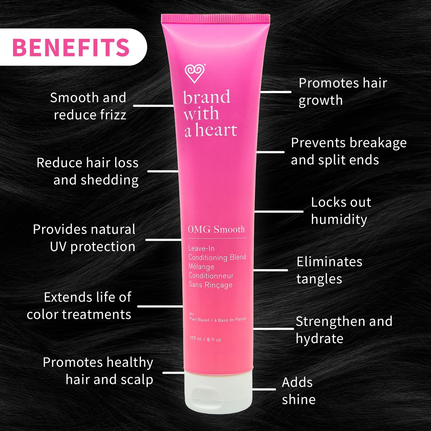 Black Brand With A Heart OMG Leave-in Conditioning Blend, 6.7 Ounces
