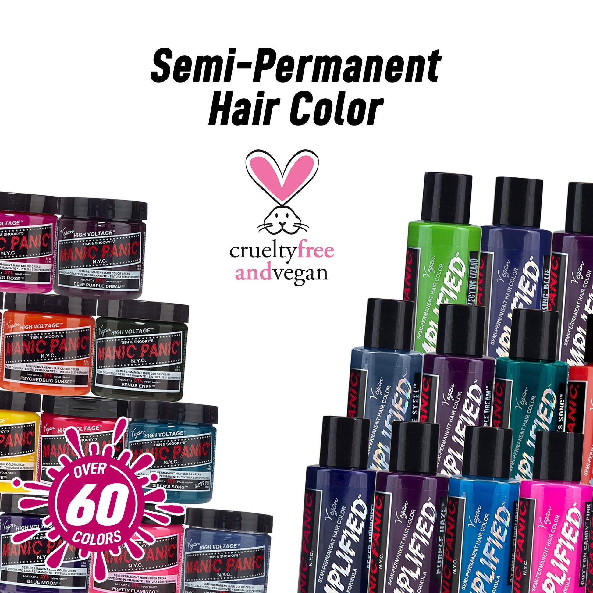 White Smoke MANIC PANIC Classic Electric Amethyst Semi Permanent Hair Color - Bright Purple Hair Dye for Women & Men That Lasts 4-6 Weeks - Vegan, Ammonia & Cruelty-Free - Create & Mix Custom Shades (4oz)