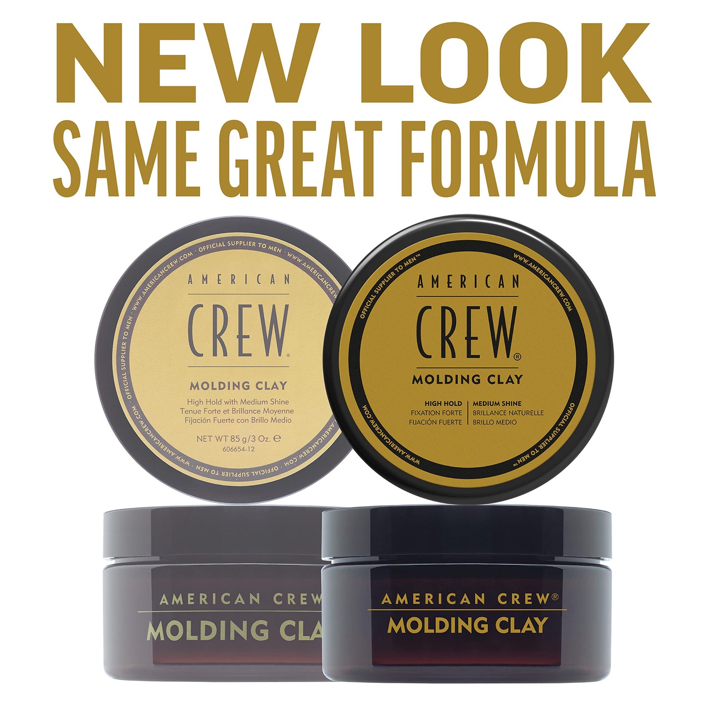 White Smoke American Crew Men's Hair Molding Clay (OLD VERSION), Like Hair Gel with High Hold with Medium Shine, 3 Oz (Pack of 1)