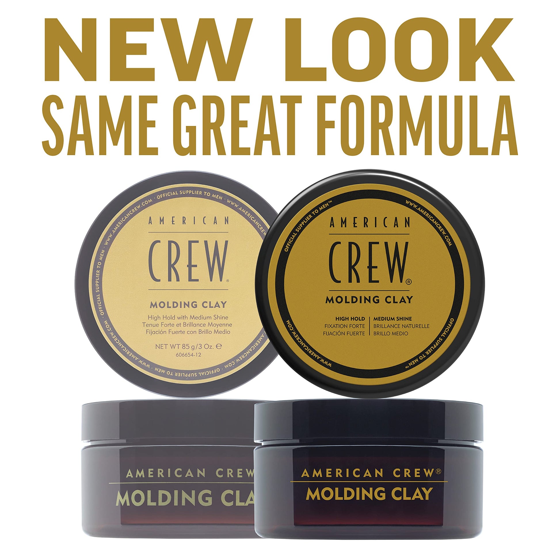White Smoke American Crew Men's Hair Molding Clay (OLD VERSION), Like Hair Gel with High Hold with Medium Shine, 3 Oz (Pack of 1)