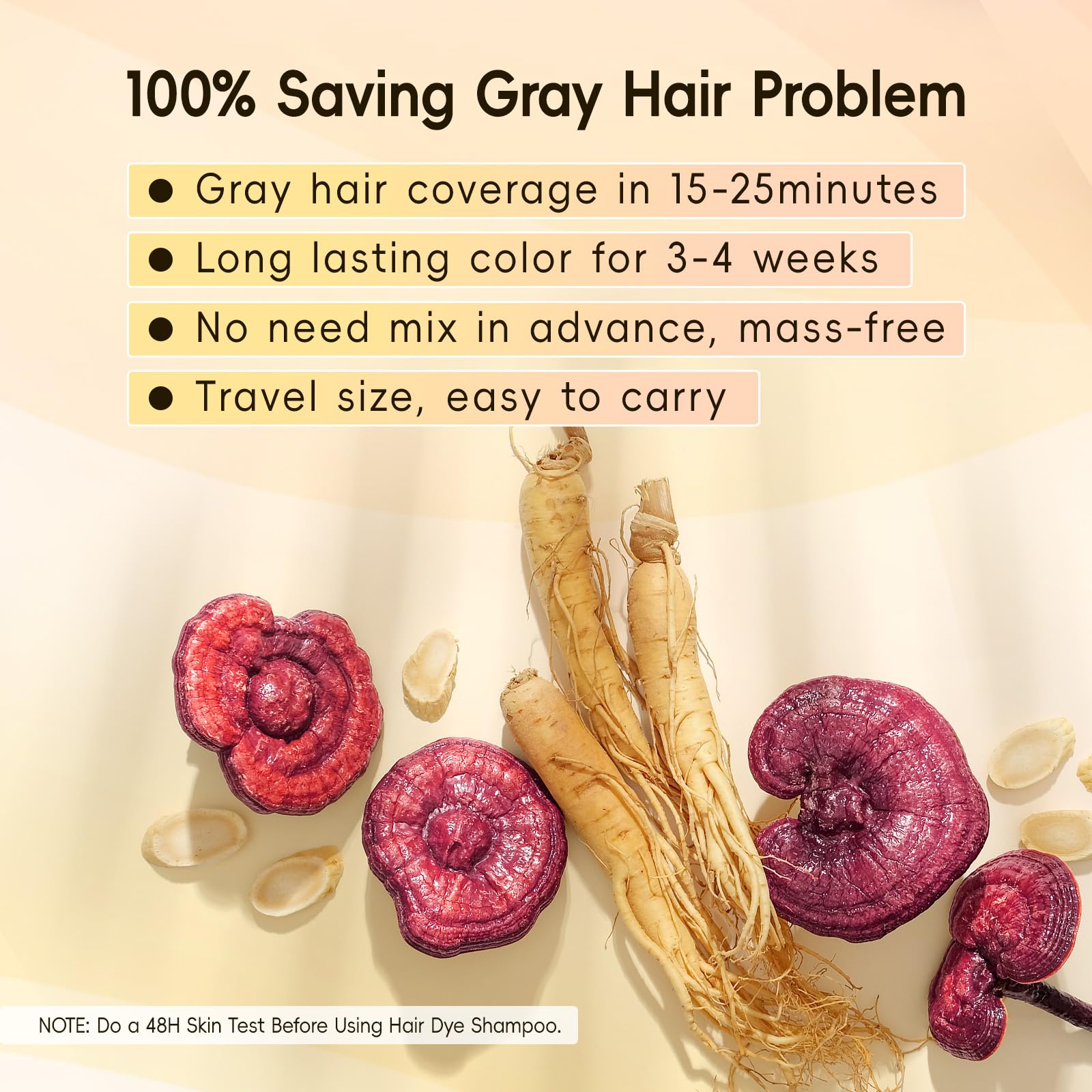 Bisque BOJICA Hair Dye Shampoo 3 in 1 for Gray Hair, Dark Brown Hair Color shampoo for Women, Natural Shampoo Hair Dye-100% Grey Hair Coverage/Herbal Ingredients - 150ml (5.07 oz)